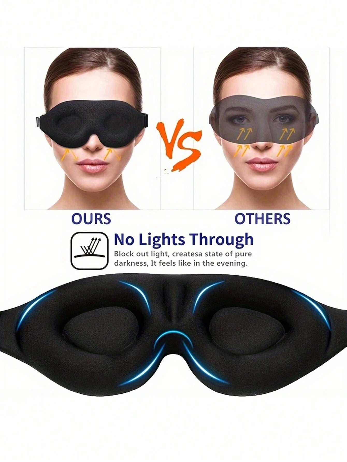 3D Slaapmasker Reizen & Ontspanning | Slaapmasker | Comfortabel en lichtblokkerend oogmasker voor optimale rust