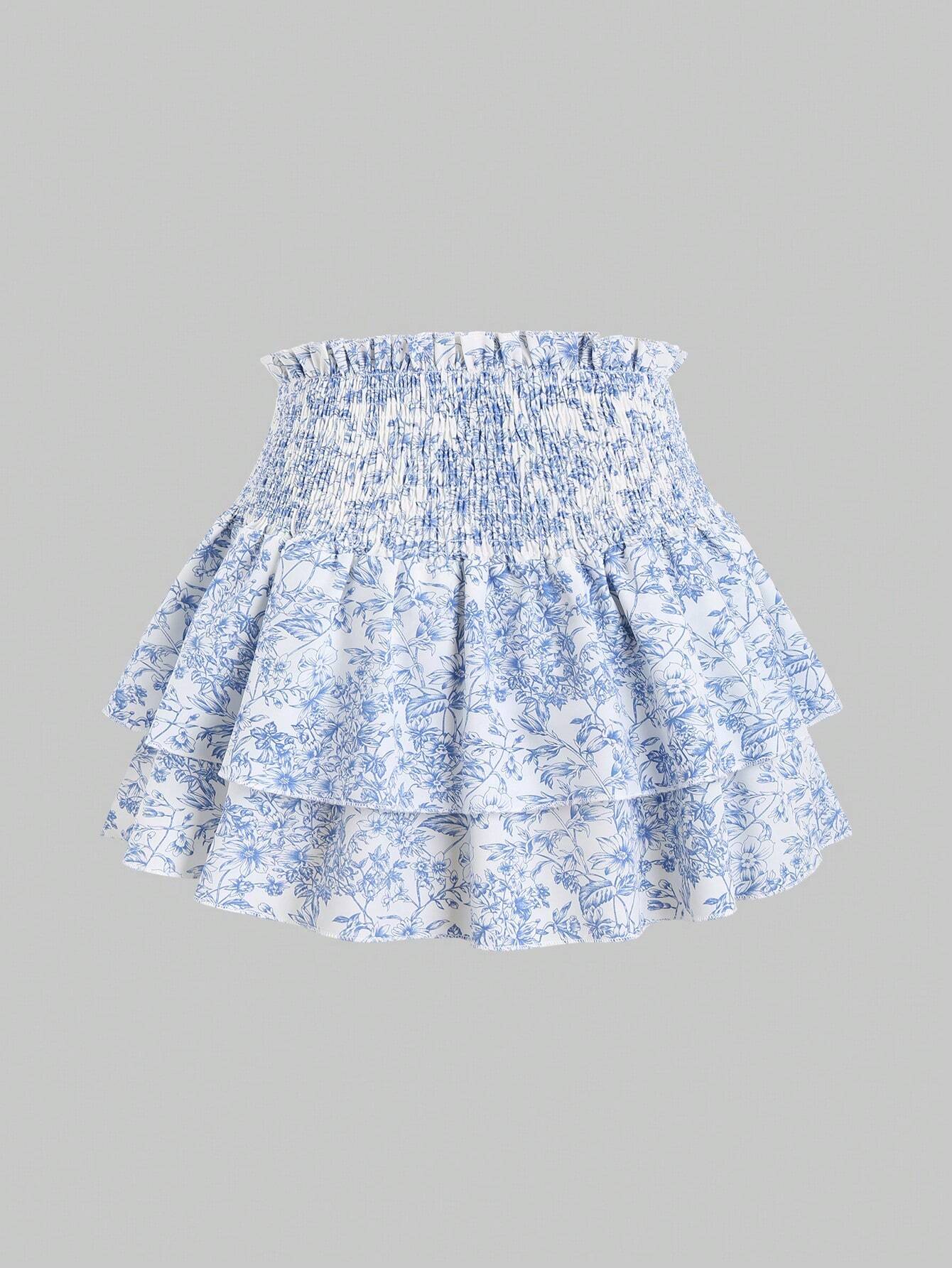 Pariaura Gedrukte Dagelijkse Rok | Midi-rok Dames | Zomerse rok met bloemenprint voor dagelijks gebruik