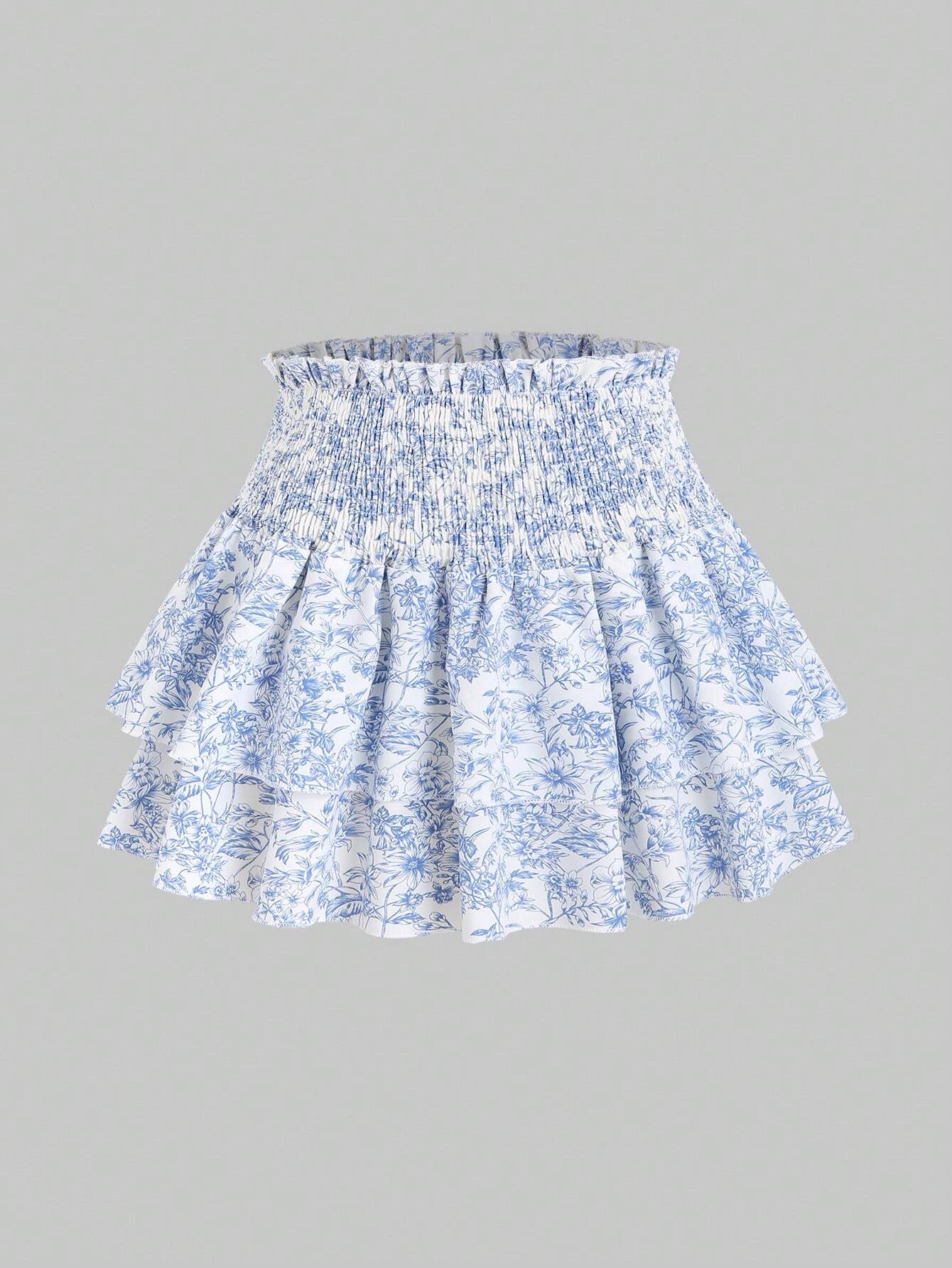 Pariaura Gedrukte Dagelijkse Rok | Midi-rok Dames | Zomerse rok met bloemenprint voor dagelijks gebruik