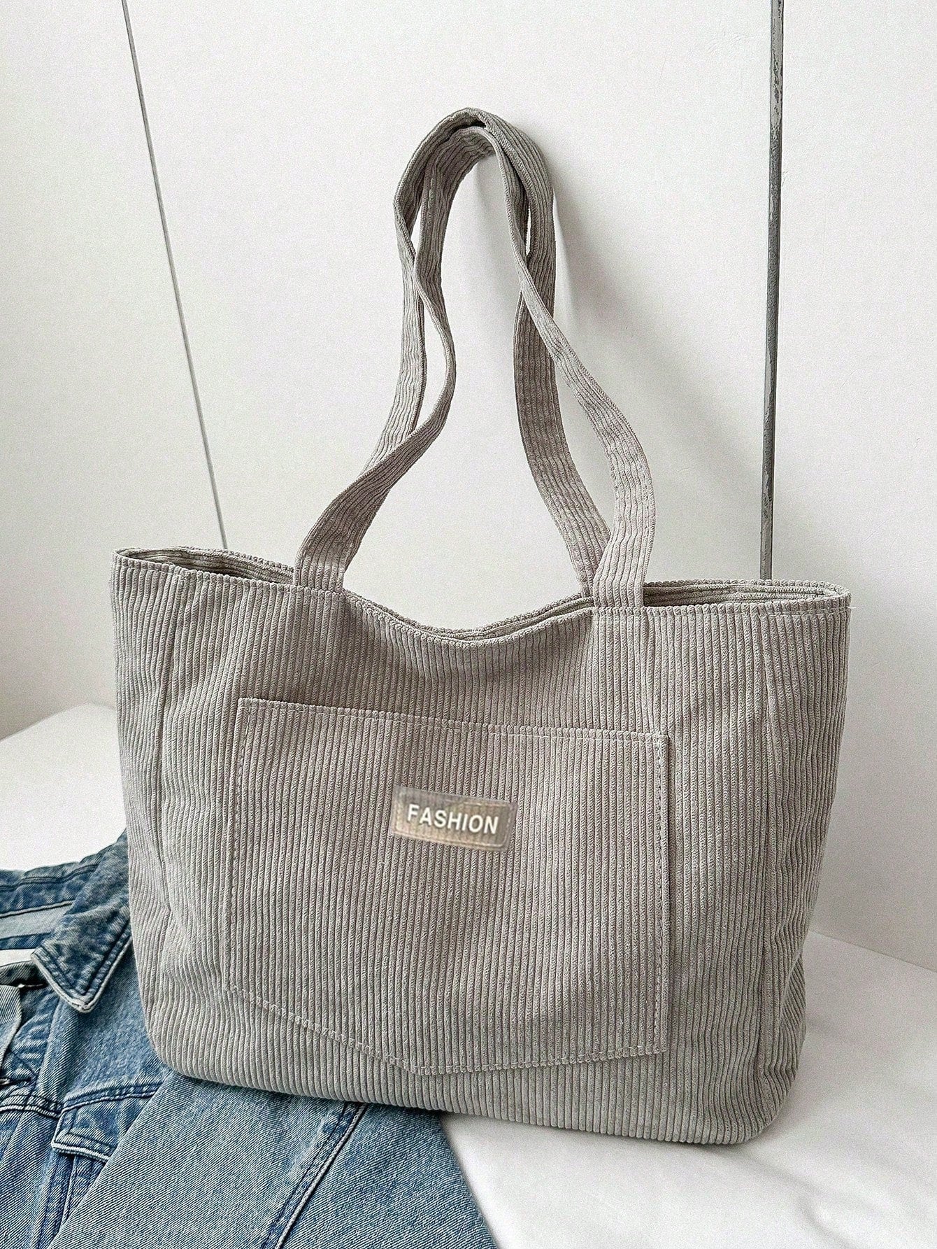 Corduroy Tote Bag Groot Formaat | Schooltas | Voor school, studenten en werk