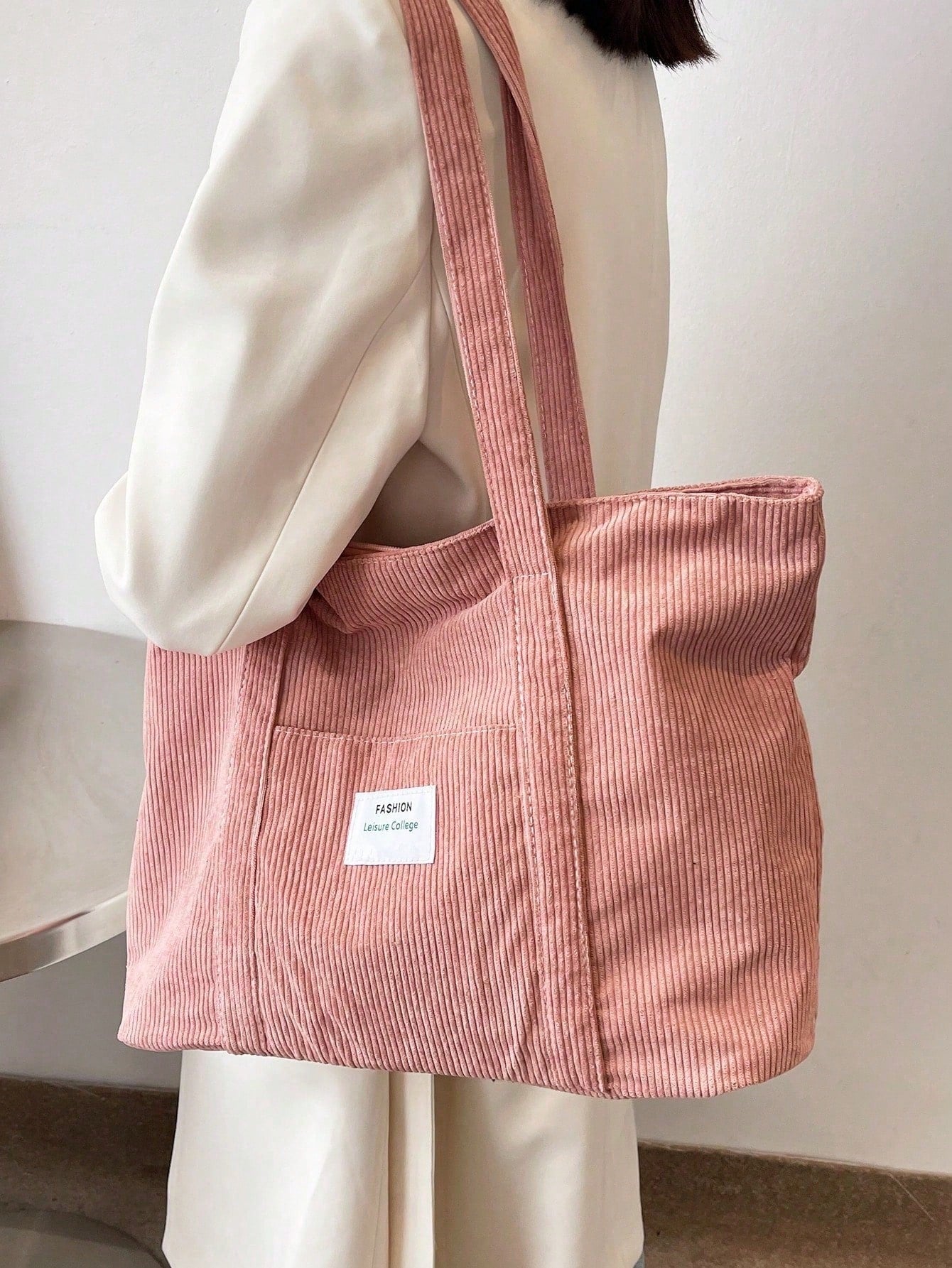 Corduroy Tote Bag Groot Formaat | Schooltas | Voor school, studenten en werk