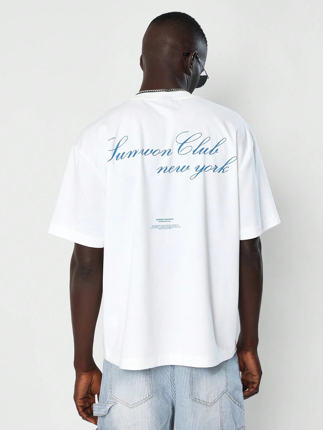 SUMWON Regular Fit T-shirt Voor/Achter Print | T-shirt | Korte mouwen met dubbele grafische opdruk