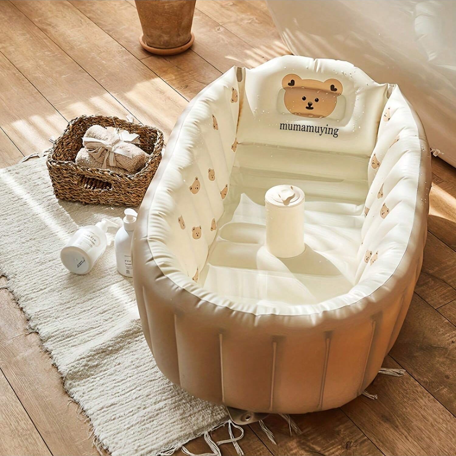 Opblaasbaar Babybad voor Kinderen | Khaki Badkuip van PVC