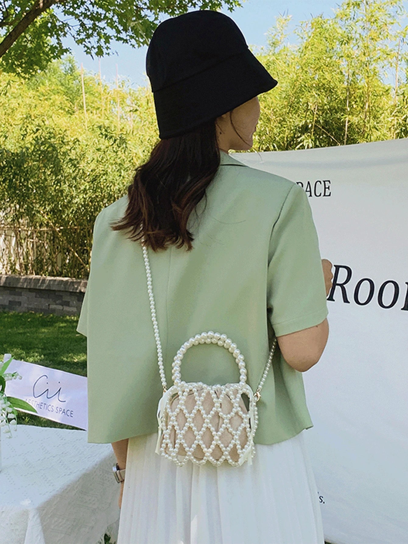 Vintage Franse Kralen Emmertas | Handtas | Zomeraccessoire met parelontwerp