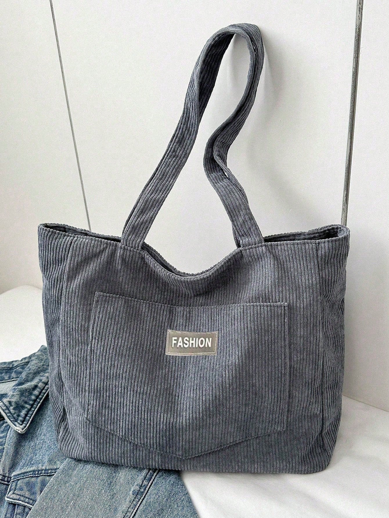 Corduroy Tote Bag Groot Formaat | Schooltas | Voor school, studenten en werk