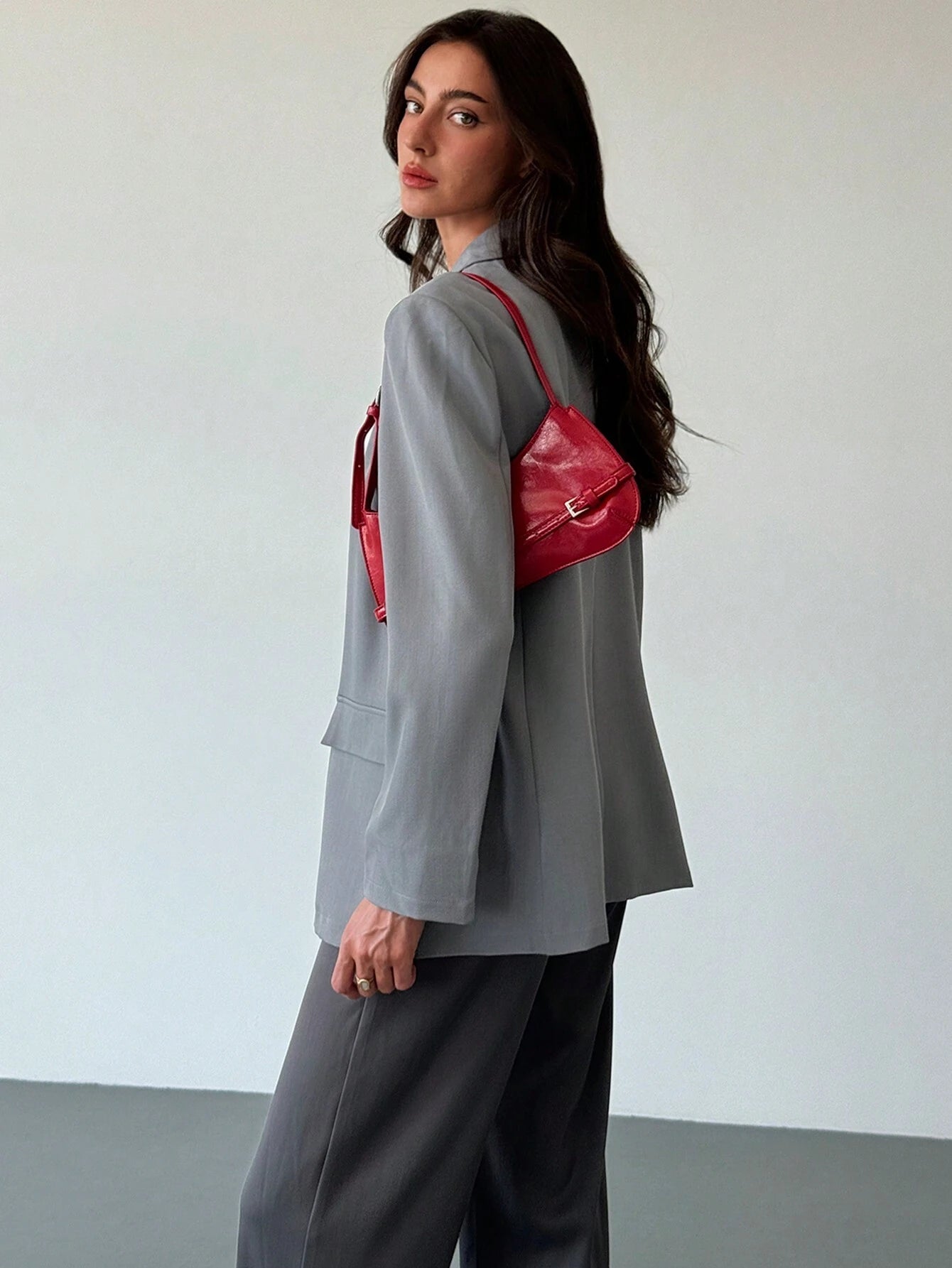 Minimalistische Grijze Blazer en broek | Dames outfit | Casual Oversized Blazer en broek voor Dagelijks Gebruik