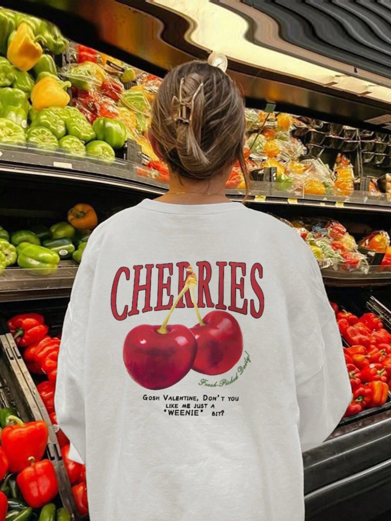 Mouwloze V-hals Jersey T-shirt | Dames T-shirts | Sportieve Kappel T-shirt met Poker Print