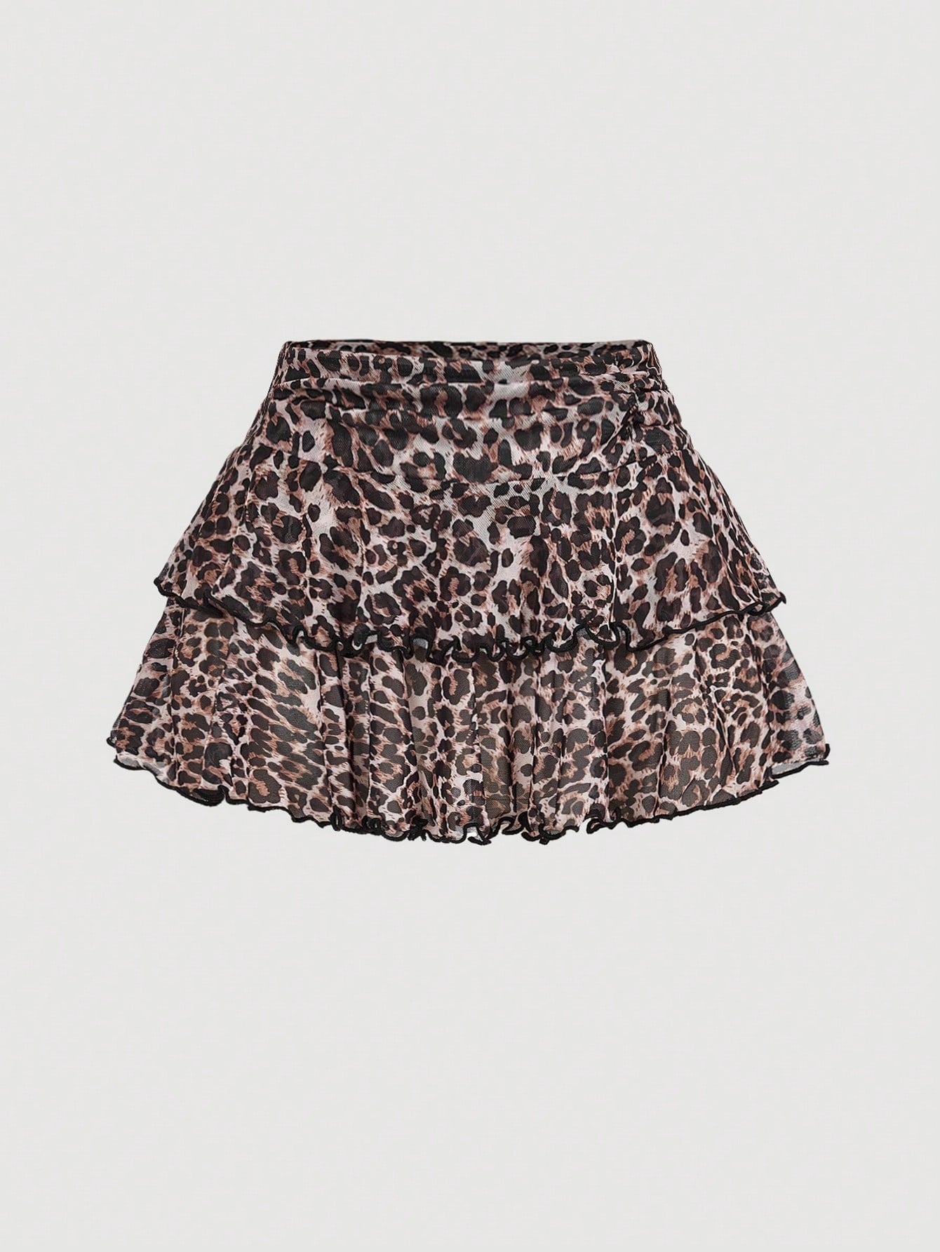 MOD Multi-layer Ruche Luipaard Rok | Zomerrok Dames | Tropische ruche rok met luipaardprint