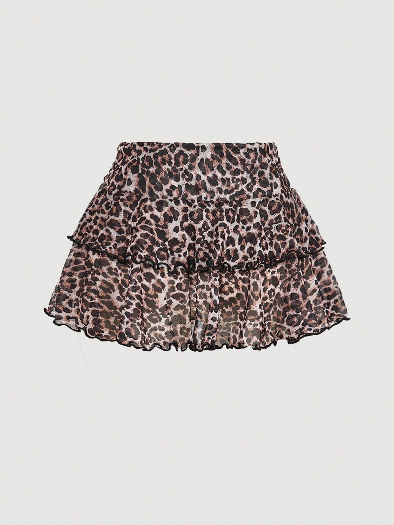 MOD Multi-layer Ruche Luipaard Rok | Zomerrok Dames | Tropische ruche rok met luipaardprint