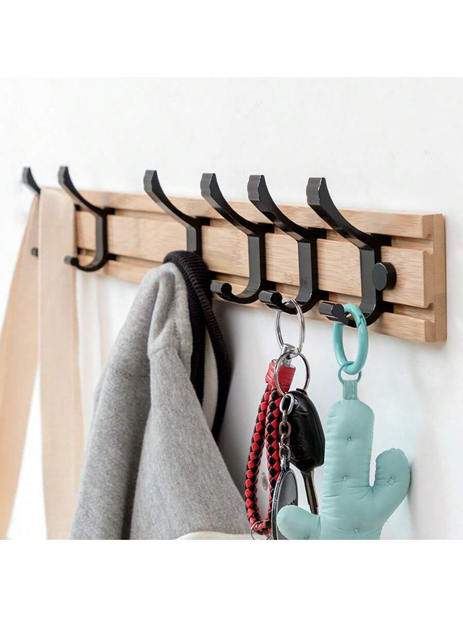 Nordic bamboe kapstok met haken | Kapstok | Minimalistische wandkapstok voor slaapkamer of hal