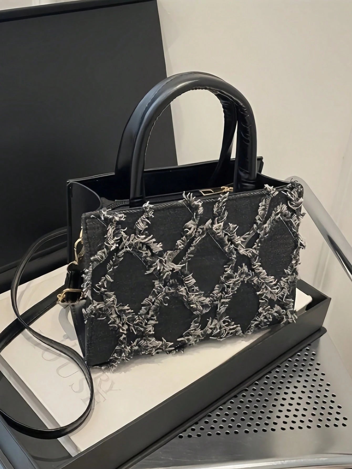 PU Diamant Raster Avondtas | Crossbodytas | Kleine vierkante tas voor dagelijks of feestelijk gebruik