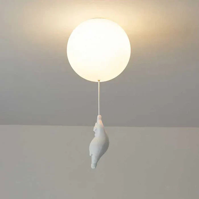 Kinderhanglamp | Beer en Ballon Design | CloudBear | Speels en Uniek Ontwerp | LED Verlichting | Hoogwaardig Kunststof en Metaal | Voor Kinderslaapkamers | 40 cm Diameter