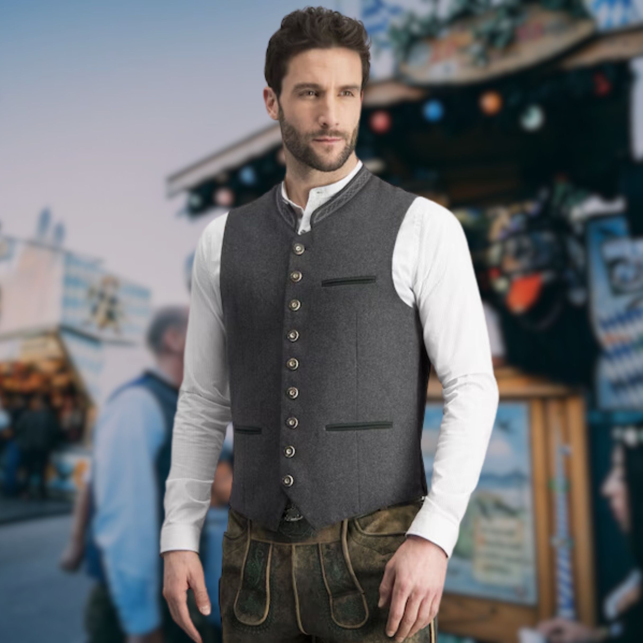 Dario | Exclusieve mannen Trachtenvest voor het Oktoberfest