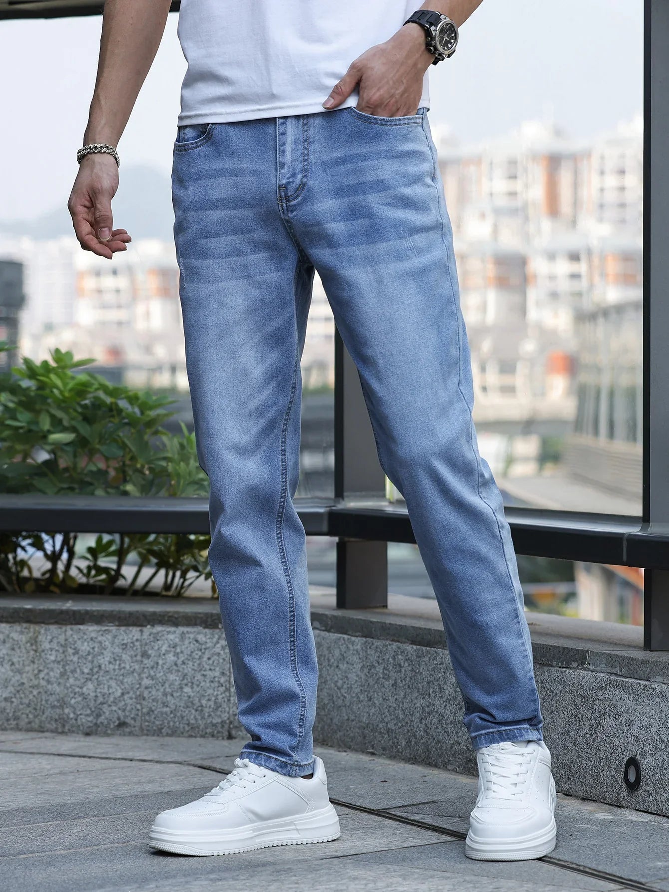 Heren Jeans met Stretch – Comfortabele Denimbroek met Klassieke Pasvorm voor Dagelijks Gebruik