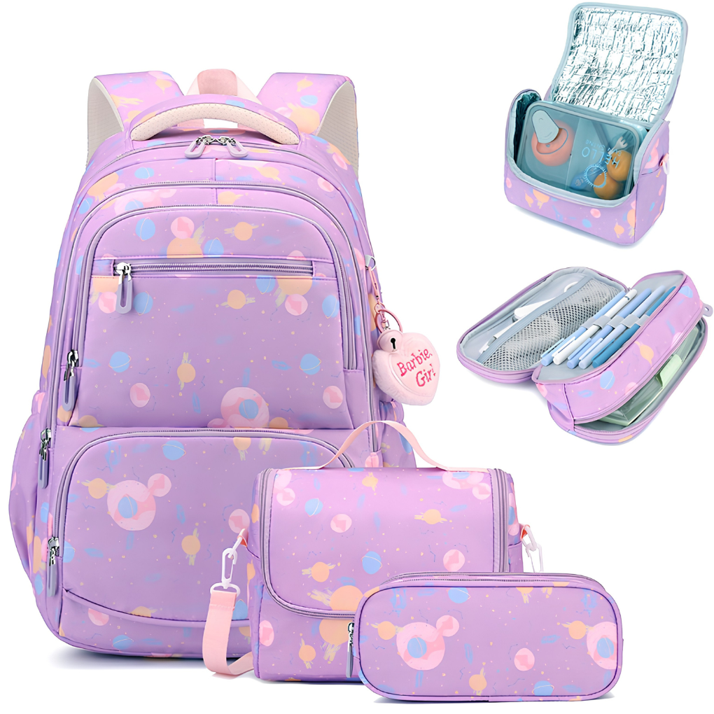Driedelige Schoolrugzak met Cartoonprint