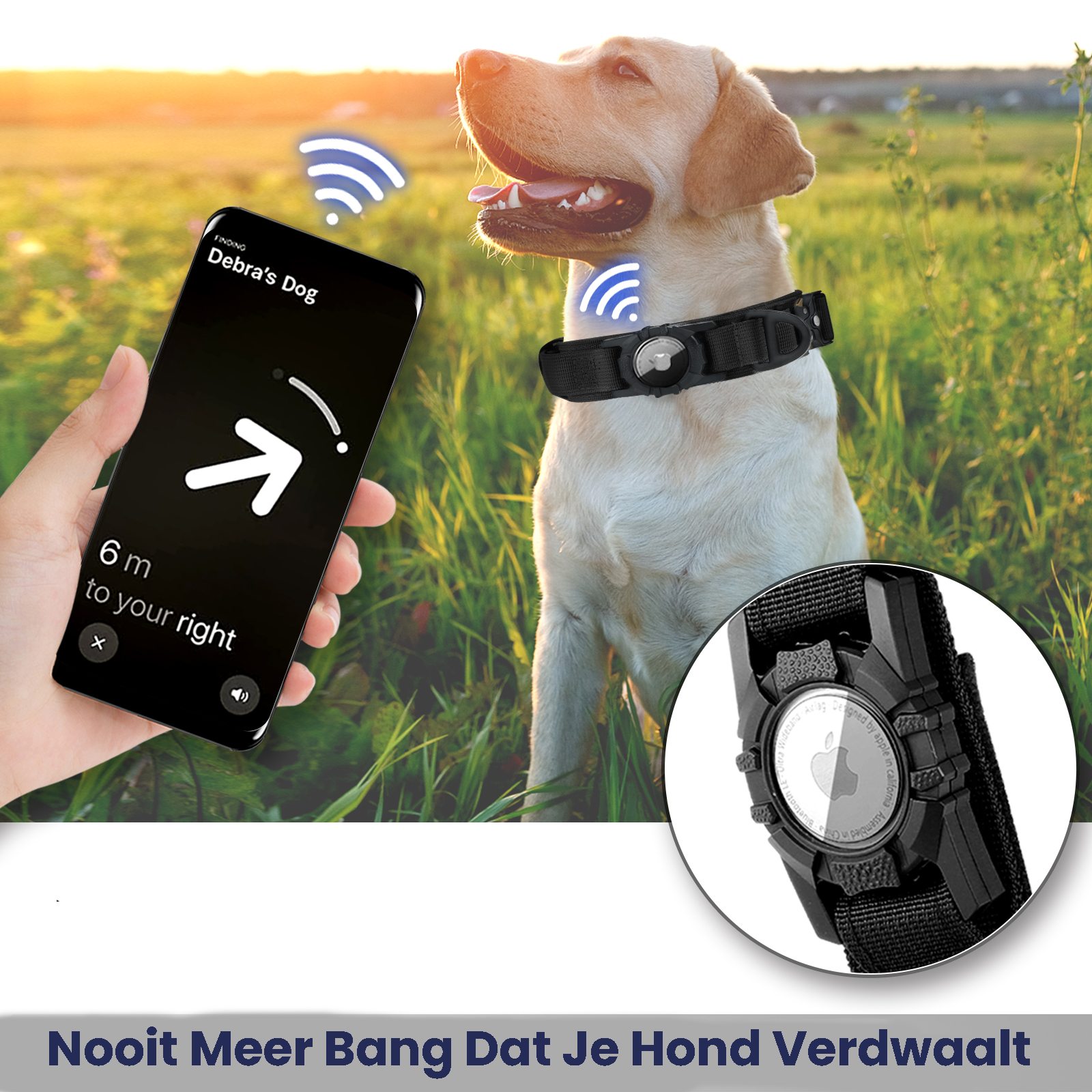 Hondenhalsband Stevig Tactisch Met Air Tag Houder