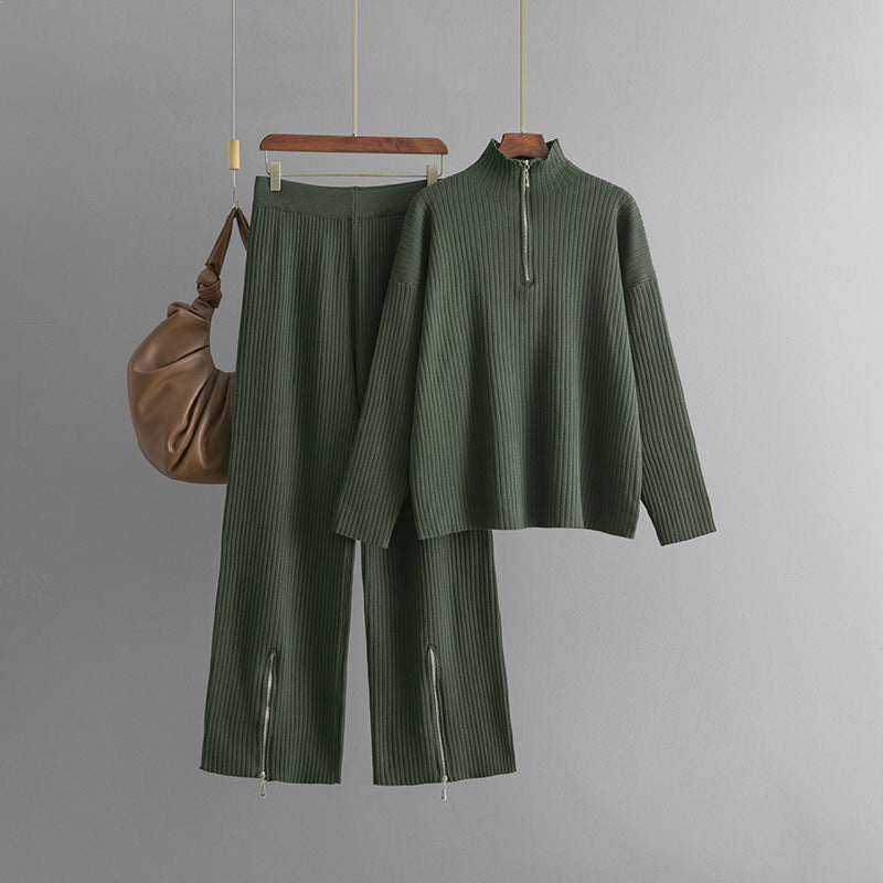 Mariana | Elegante en eenvoudige trui en broek met ritsdetails