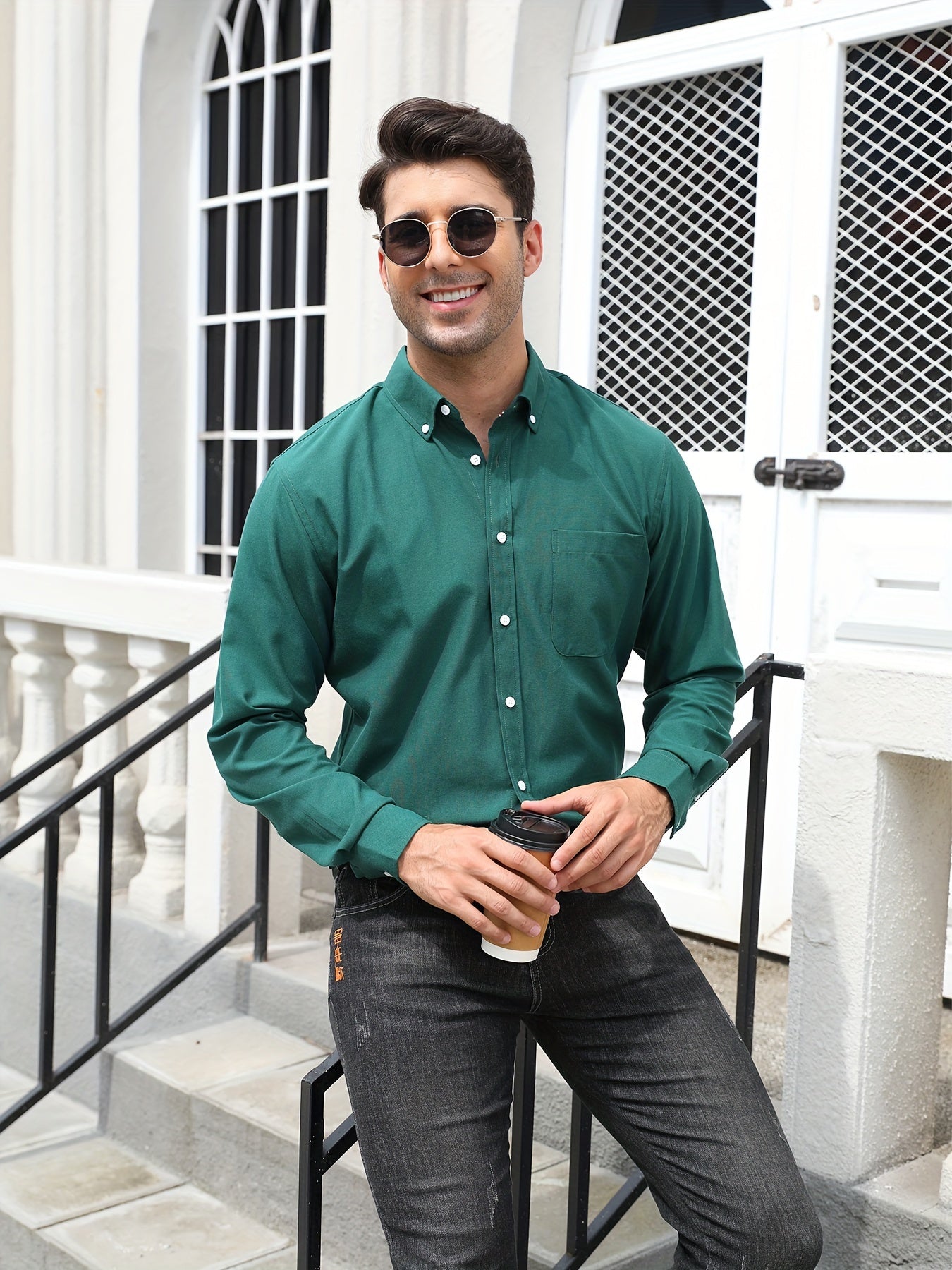 Blouse Heren | Comfortabele Egyptische Katoenen Blouse - Regular Fit - Puento Fortade - TP 08 - Essential