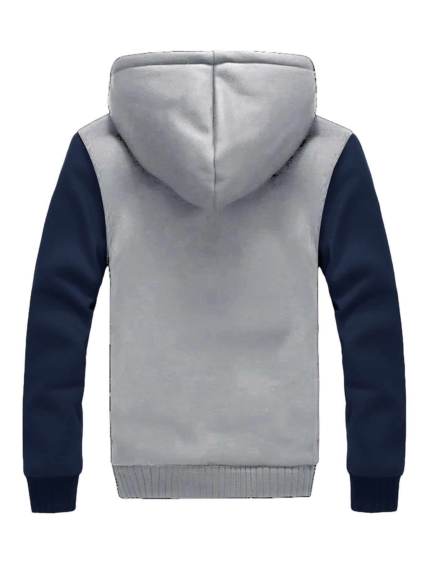 Visconte Heren Fleece Hooded Jacket – Warme Colorblock Winterjas, Casual Capuchonjas voor Herfst & Winter