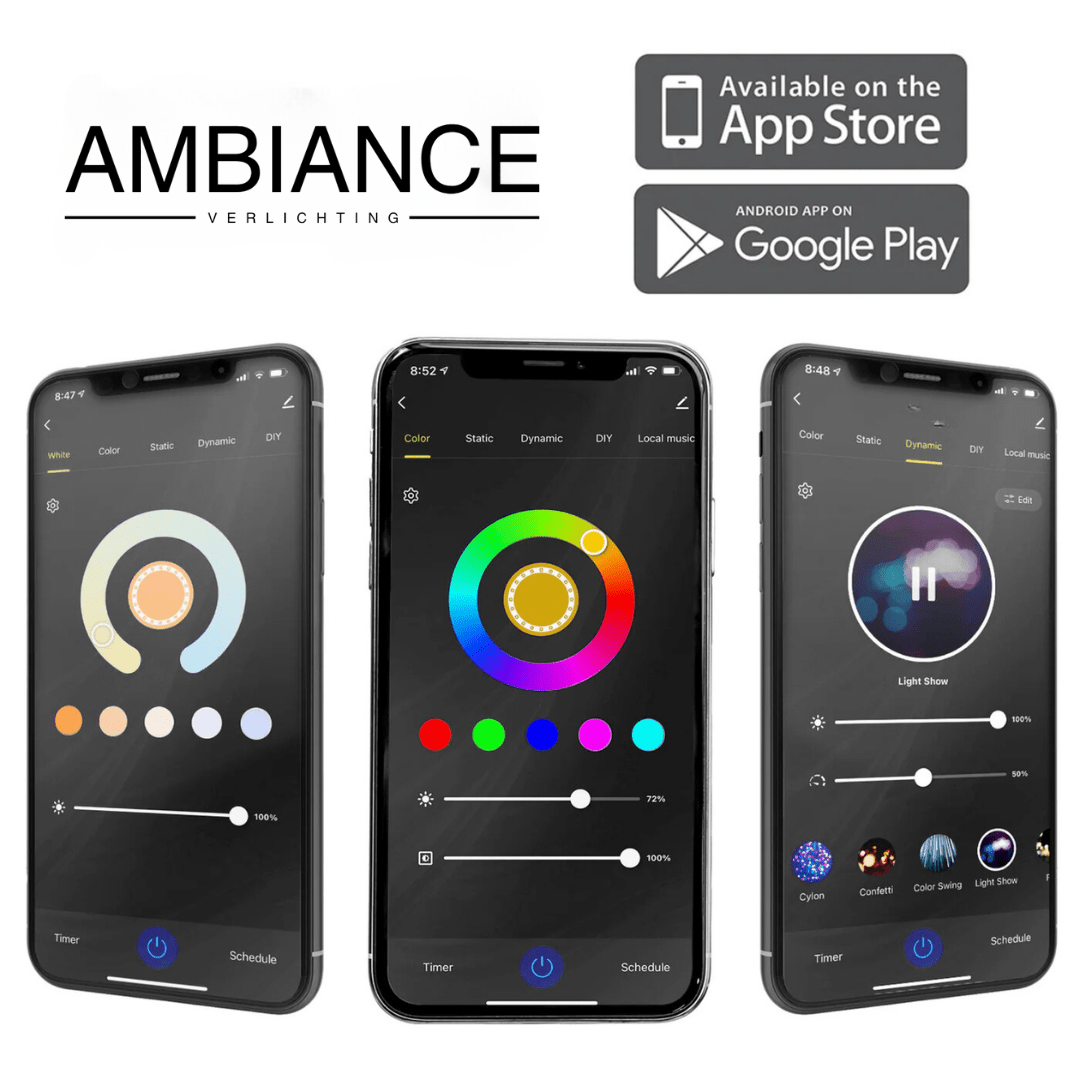 Ambiance Dimbare LED Vloerlamp – Luxe Verlichting met 1+ Miljoen Kleuren
