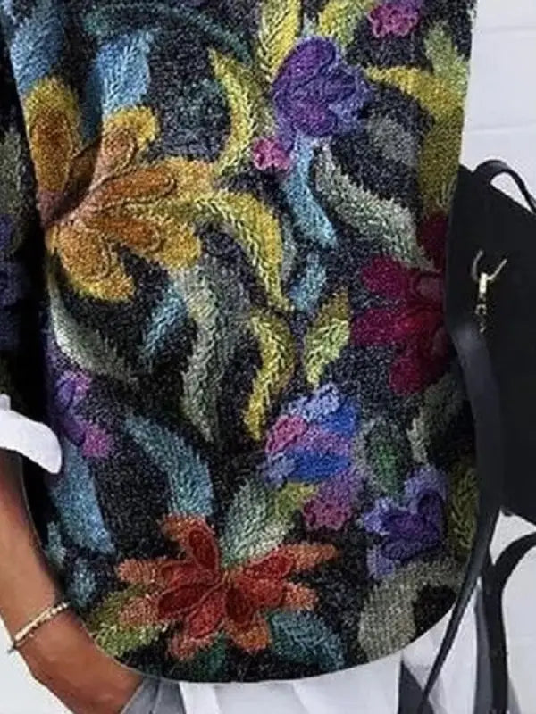 Trendy Floral Sweater