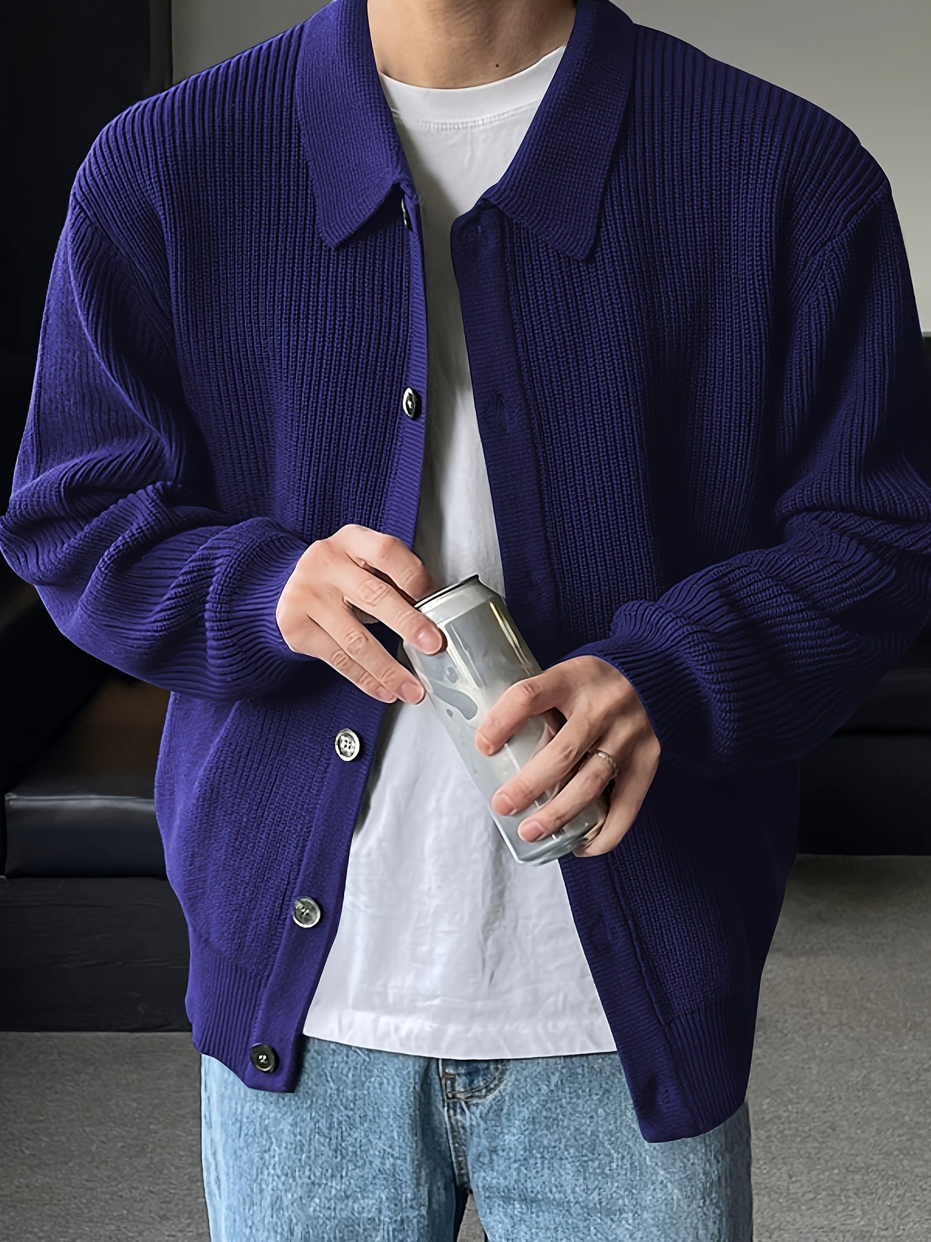 Casual Gebreide Merinowollen Trui / Vest Met Knopen - Regular Fit - Menswear Prime - MP 57 - Essential in Meerdere Kleuren