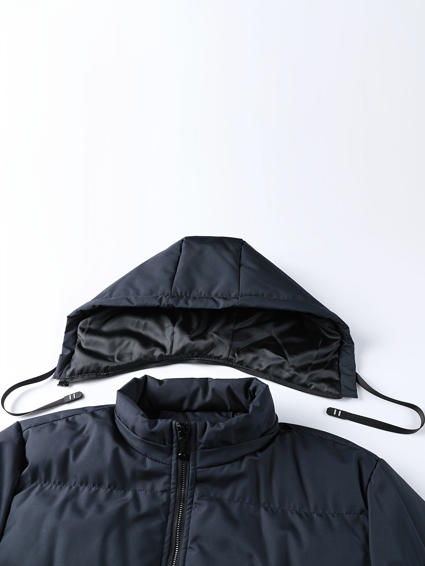 Visconte Heren Winterjas – Heavy-Duty Hooded Full-Zip Jas met Mouwzakken, Navy Cold-Weather Outdoorjas, Casual & Formeel