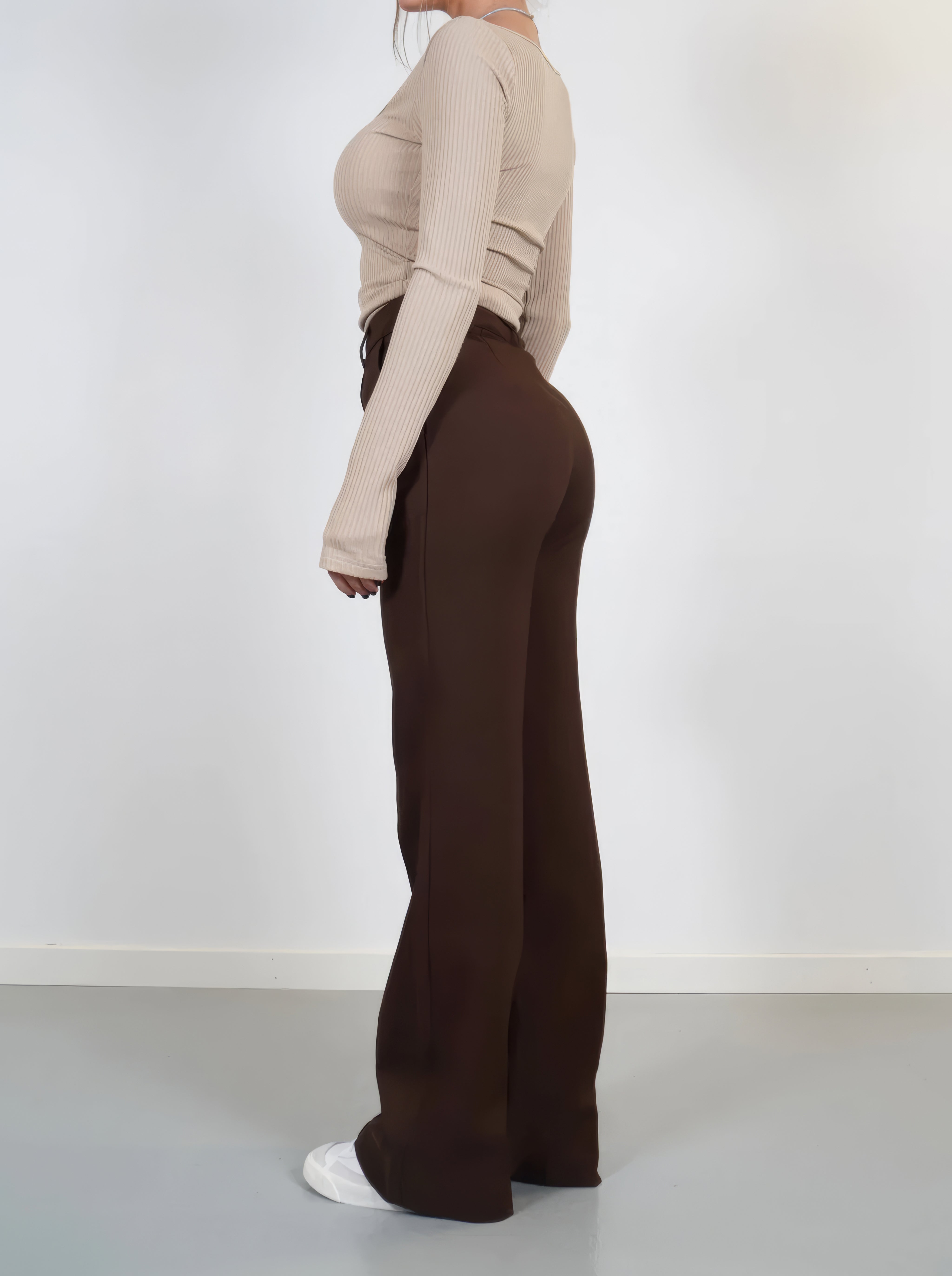 Beau | High-Waist Pantalon Met Rechte Pijpen