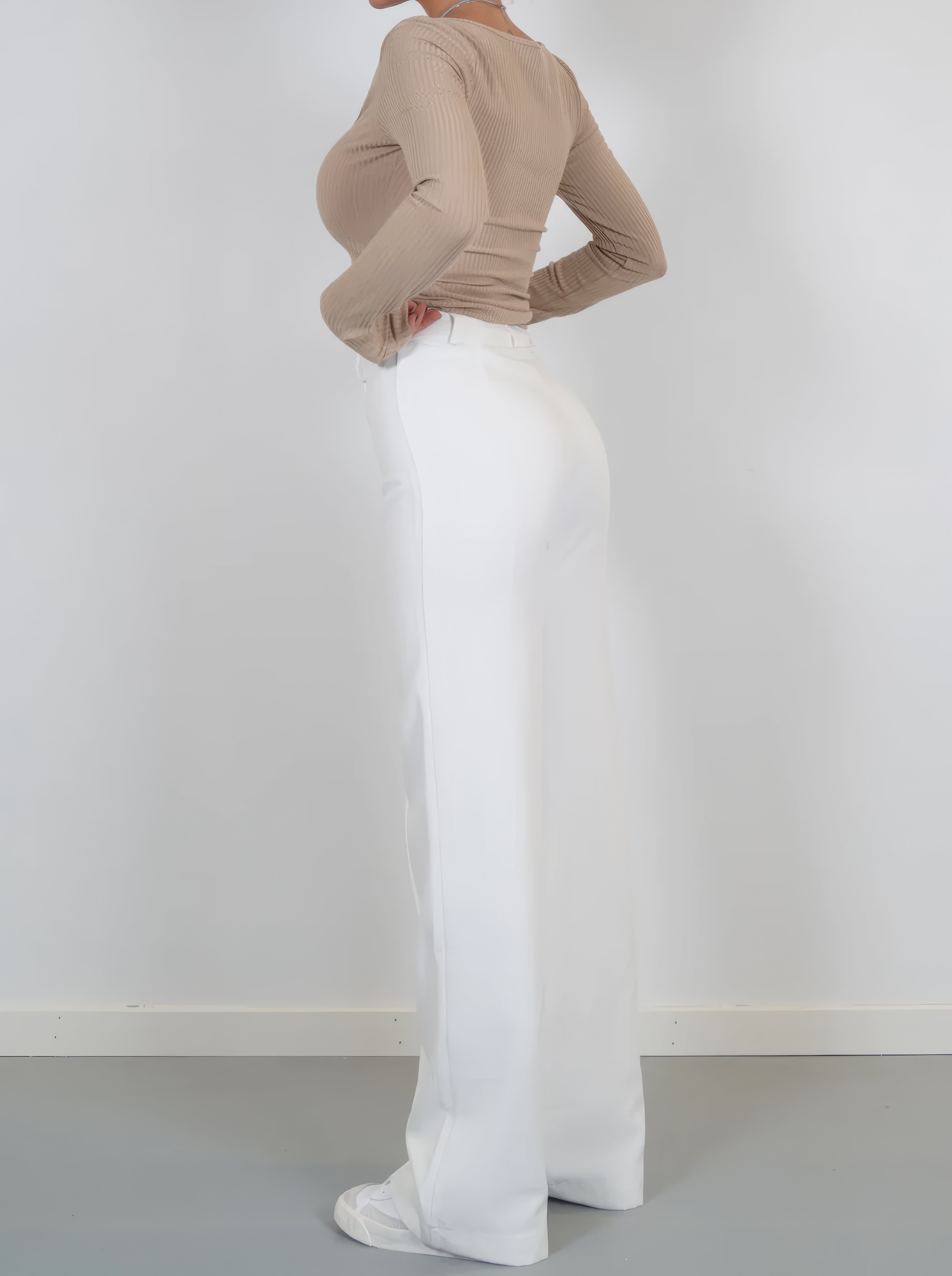 Beau | High-Waist Pantalon Met Rechte Pijpen