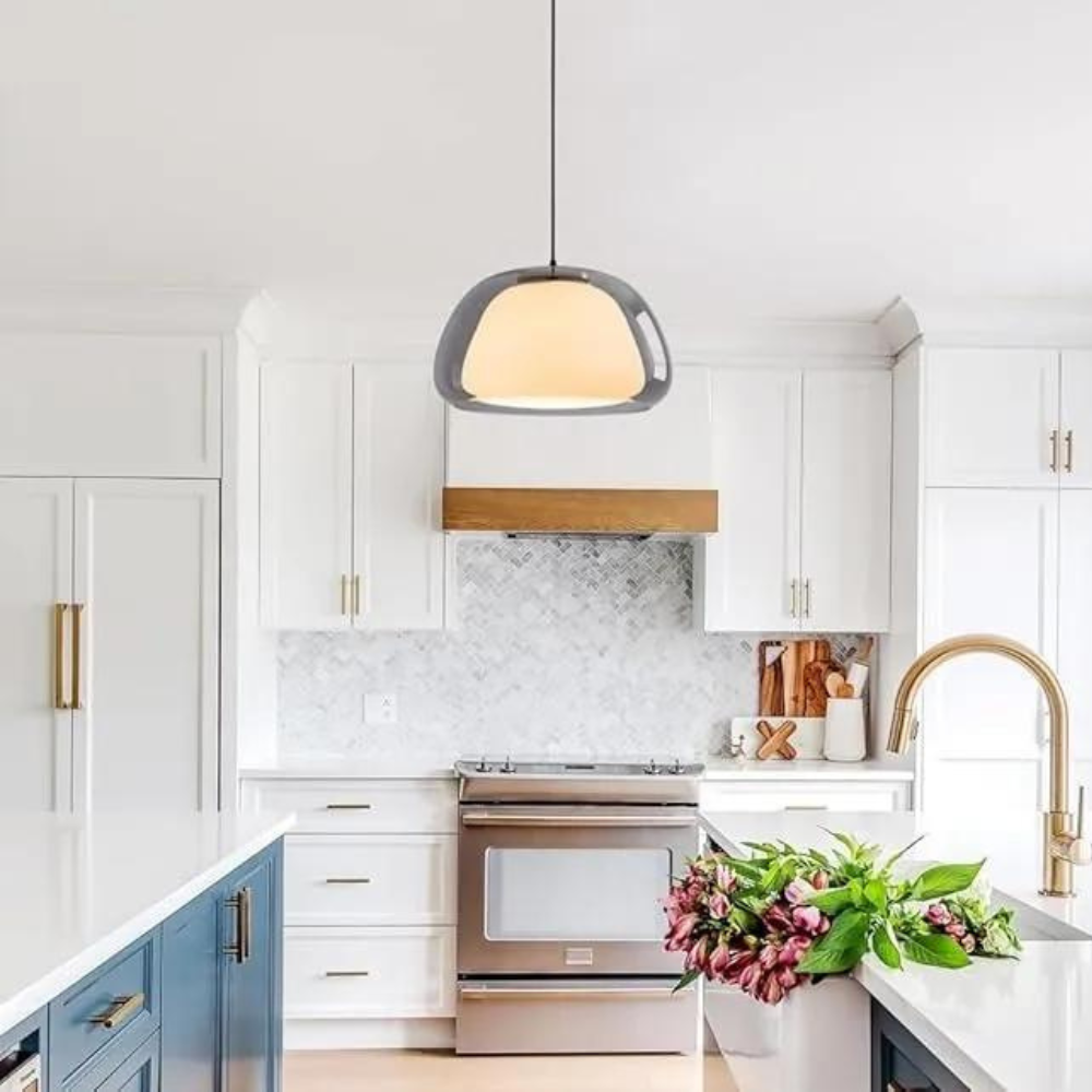 Glazen Hanglamp | Modern Ontwerp | Verstelbare Kabel 120cm | E27 Fitting | Le Dôme Cristallin | Geschikt voor Woonkamers, Eetkamers of Keukens | Perfect voor Moderne en Minimalistische Interieurs