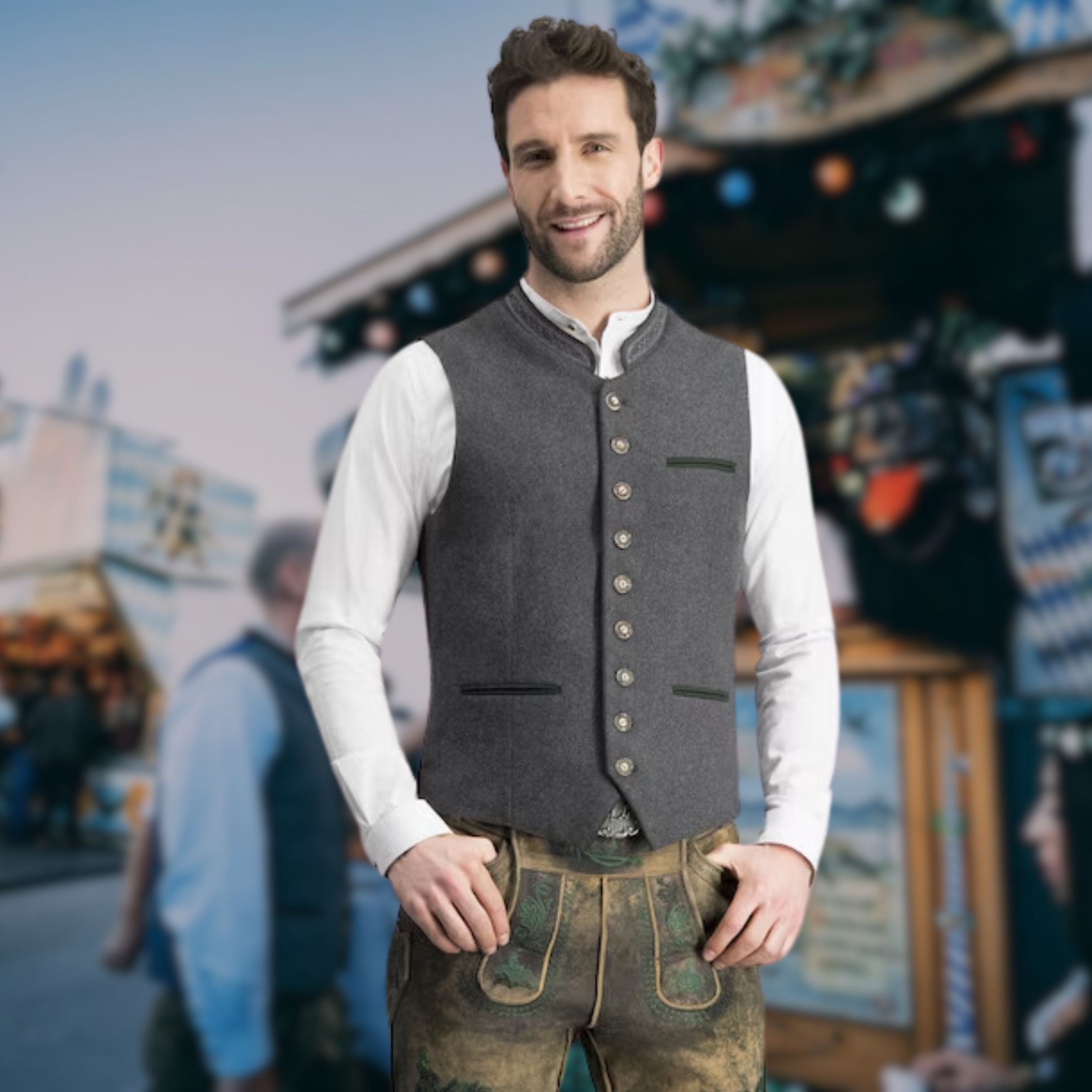 Dario | Exclusieve mannen Trachtenvest voor het Oktoberfest