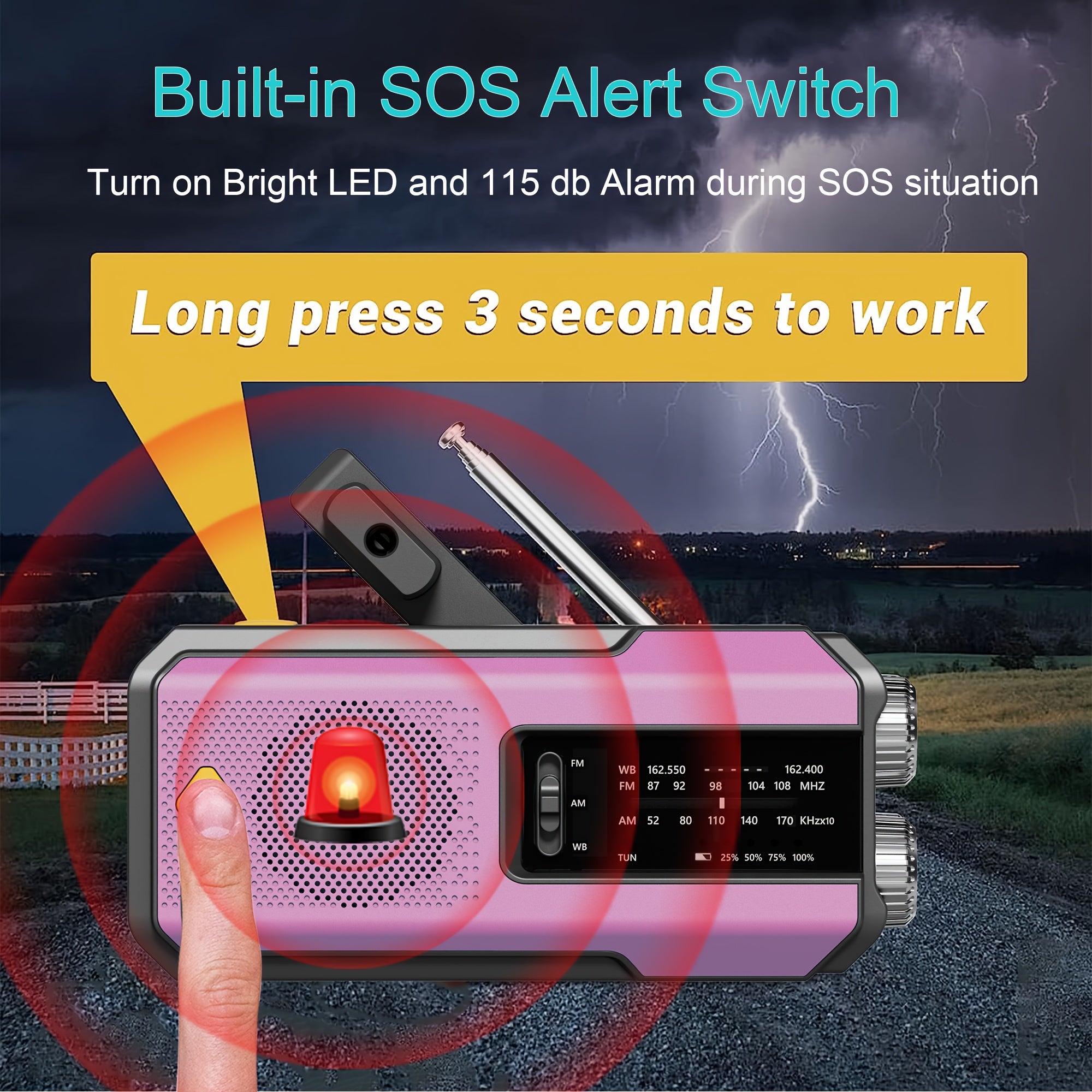 Voltura Gear | Zelfaangedreven Noodradio – Handopwinder, Solar, Powerbank & Zaklamp – FM/AM Radio, SOS Alarm, Onmisbaar voor Rampen & Noodgevallen