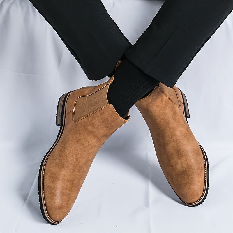 Hoge Lederen Enkelaarzen 481 | Trendy Hoge Laarzen - Antislip Zool voor Winter & Herfst - Essential