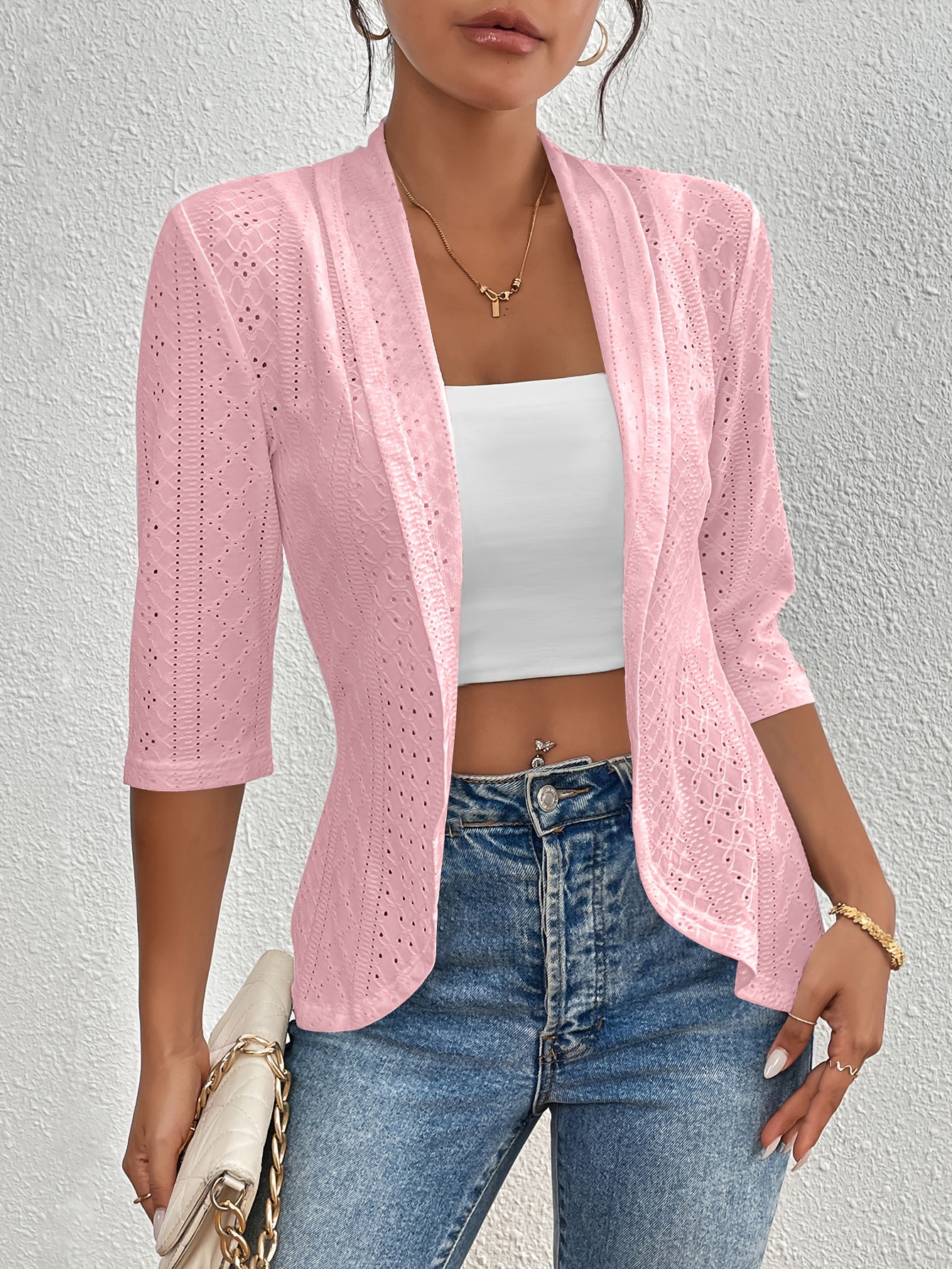 Visconte | Dames Open Jacket | Polyester, open front design, effen kleur, lichtgewicht jas voor alle seizoenen