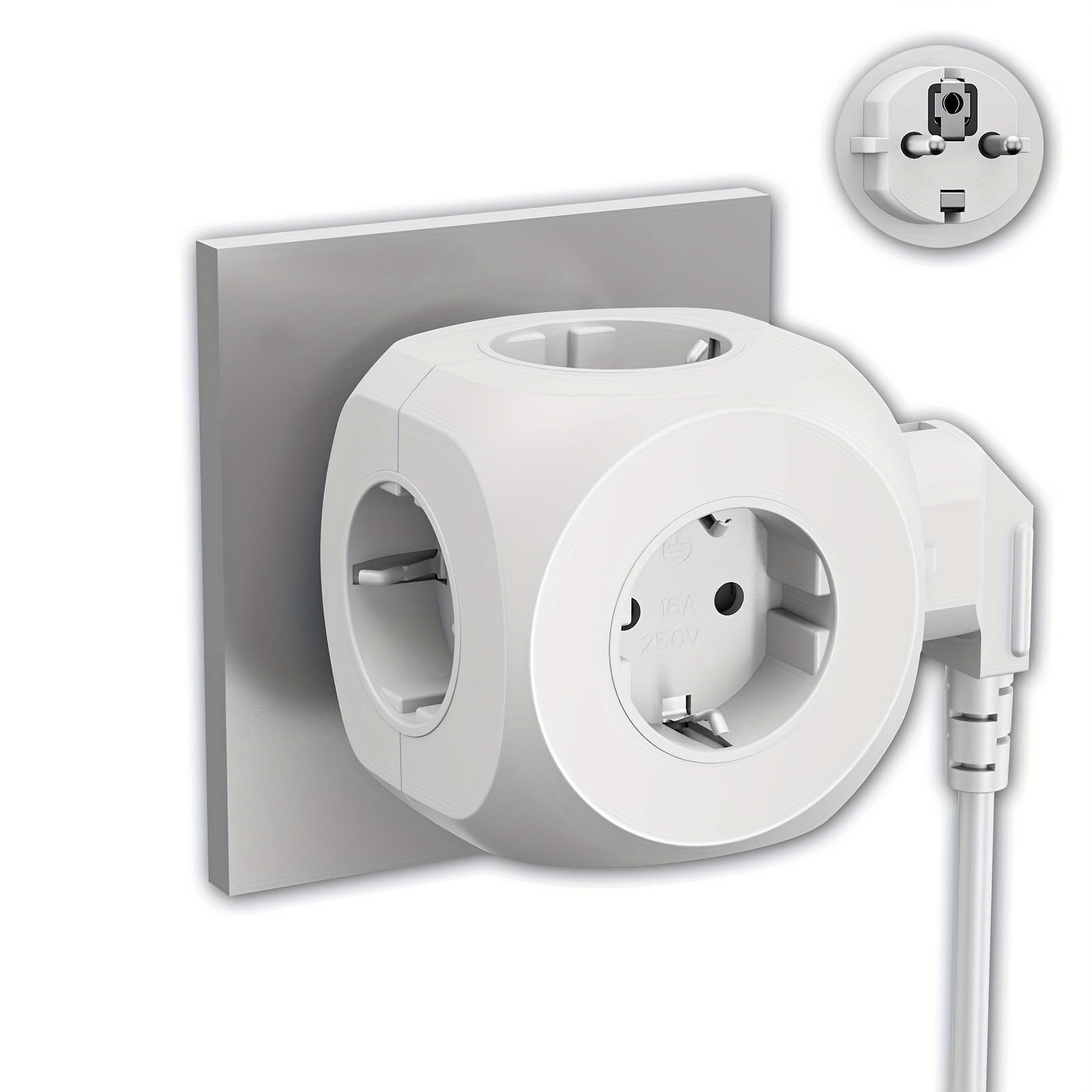 FlexiPower Stekkerdoos - Voor Gemak en Veiligheid Waar Je Ook Bent | Stekkerdoos Cube 5-in-1 Compact Vrijheid Veilig Vlamvertragend Reizen 250V 16A Elektronica Accessoires Mis Niets Thuis Kantoor