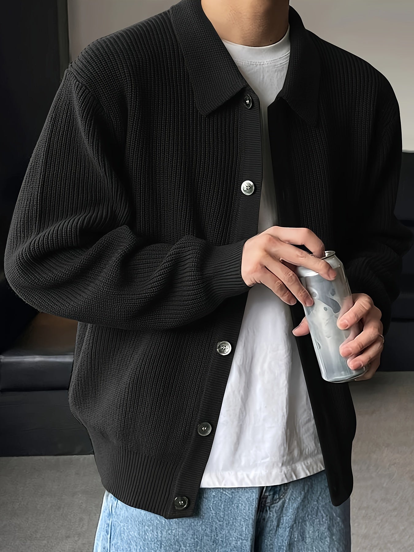 Casual Gebreide Merinowollen Trui / Vest Met Knopen - Regular Fit - Menswear Prime - MP 57 - Essential in Meerdere Kleuren