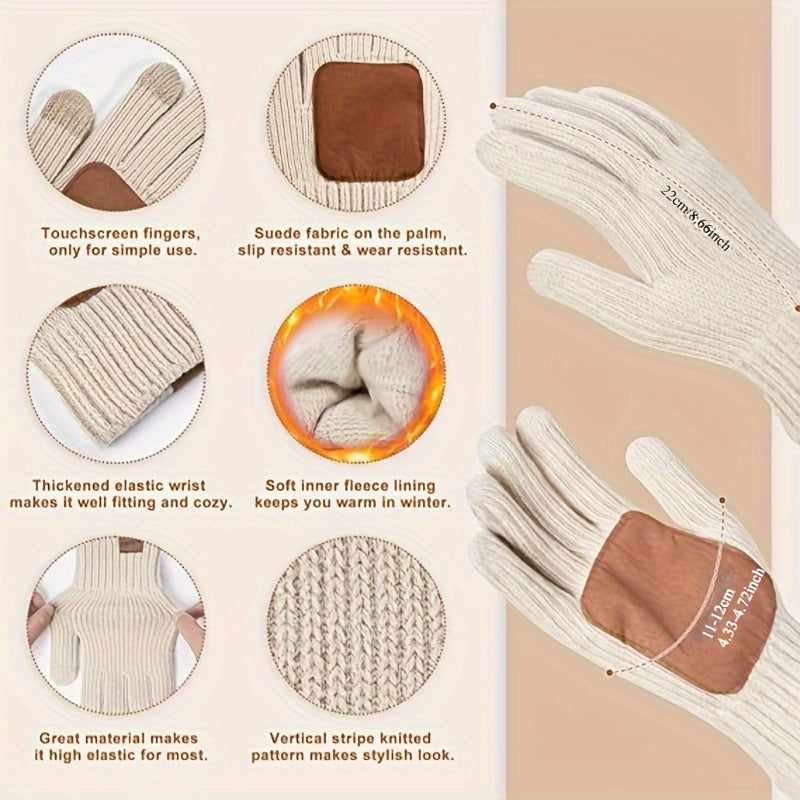 3-in-1 Winterset met Gebreide Muts, Sjaal en Touchscreen Handschoenen – Stijlvol en Warm voor Koude Dagen