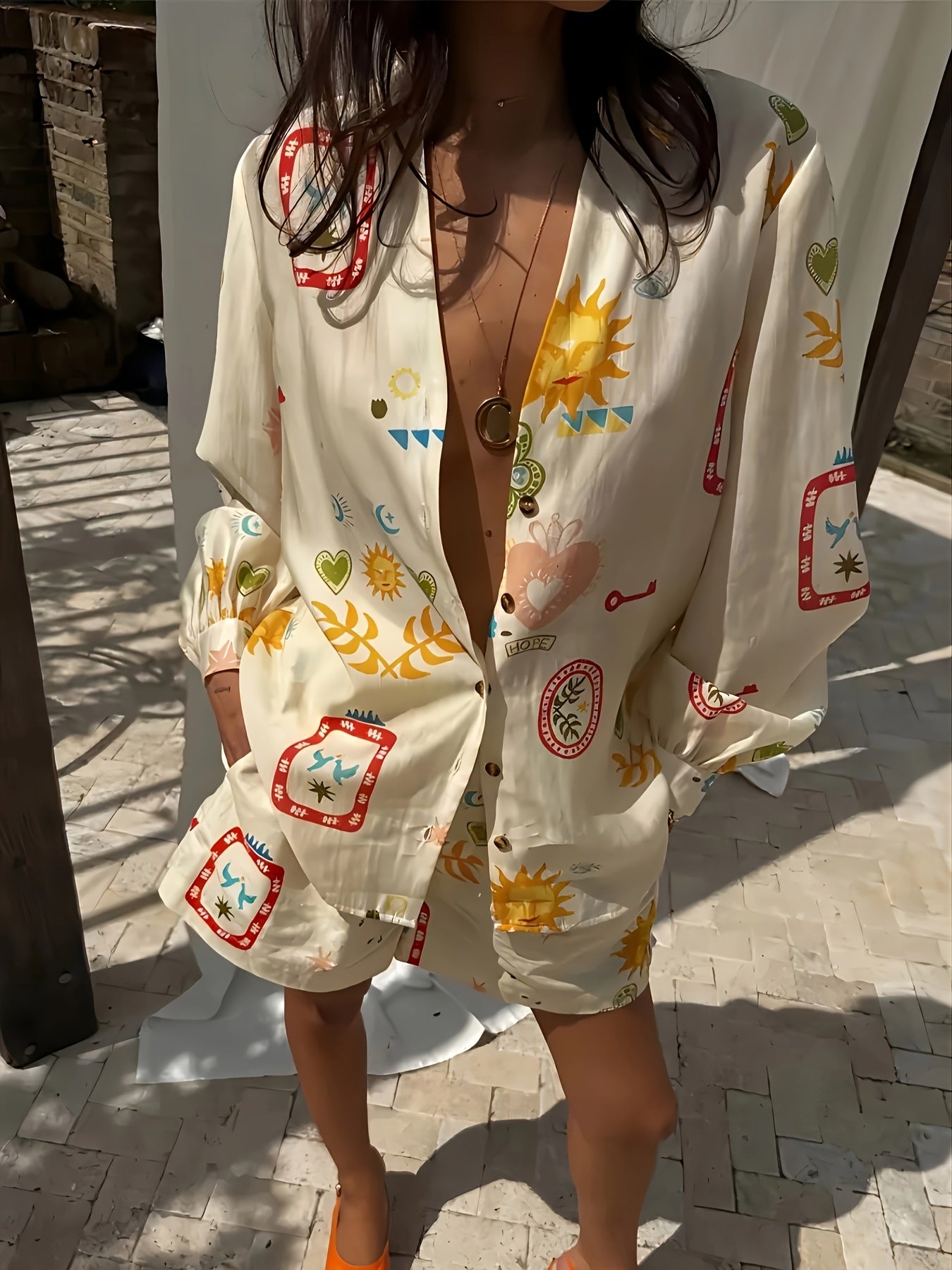 Kleurrijk bedrukte overhemdjurk | Zomer Outfit Dames | Speelse Zomertrend