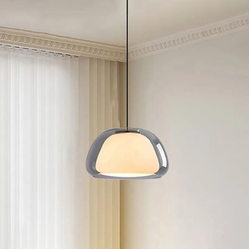 Glazen Hanglamp | Modern Ontwerp | Verstelbare Kabel 120cm | E27 Fitting | Le Dôme Cristallin | Geschikt voor Woonkamers, Eetkamers of Keukens | Perfect voor Moderne en Minimalistische Interieurs
