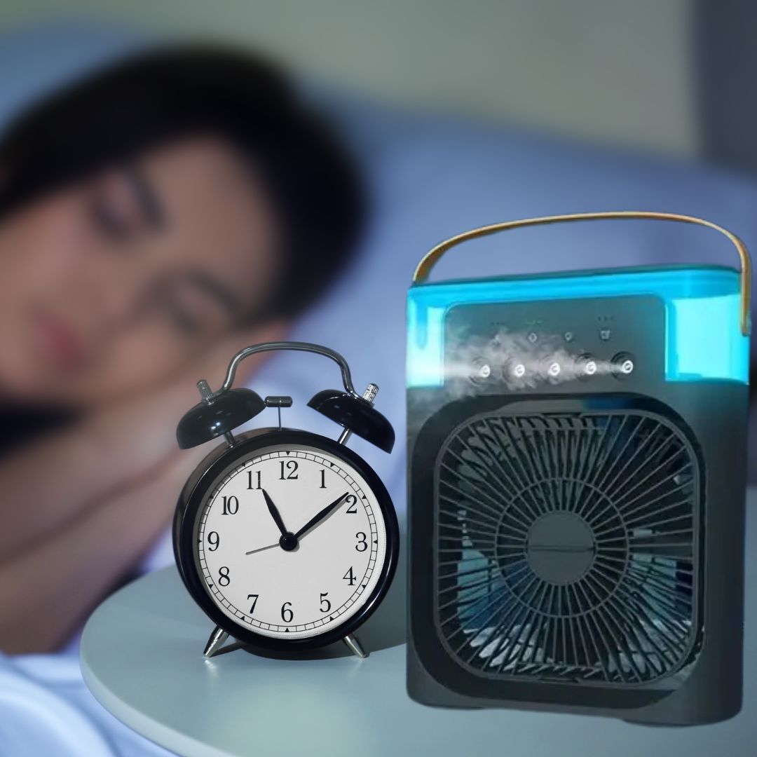 3-in-1 Air Cooler, Luchtbevochtiger & Luchtreiniger – Draagbare Airco voor Binnengebruik met LED Licht
