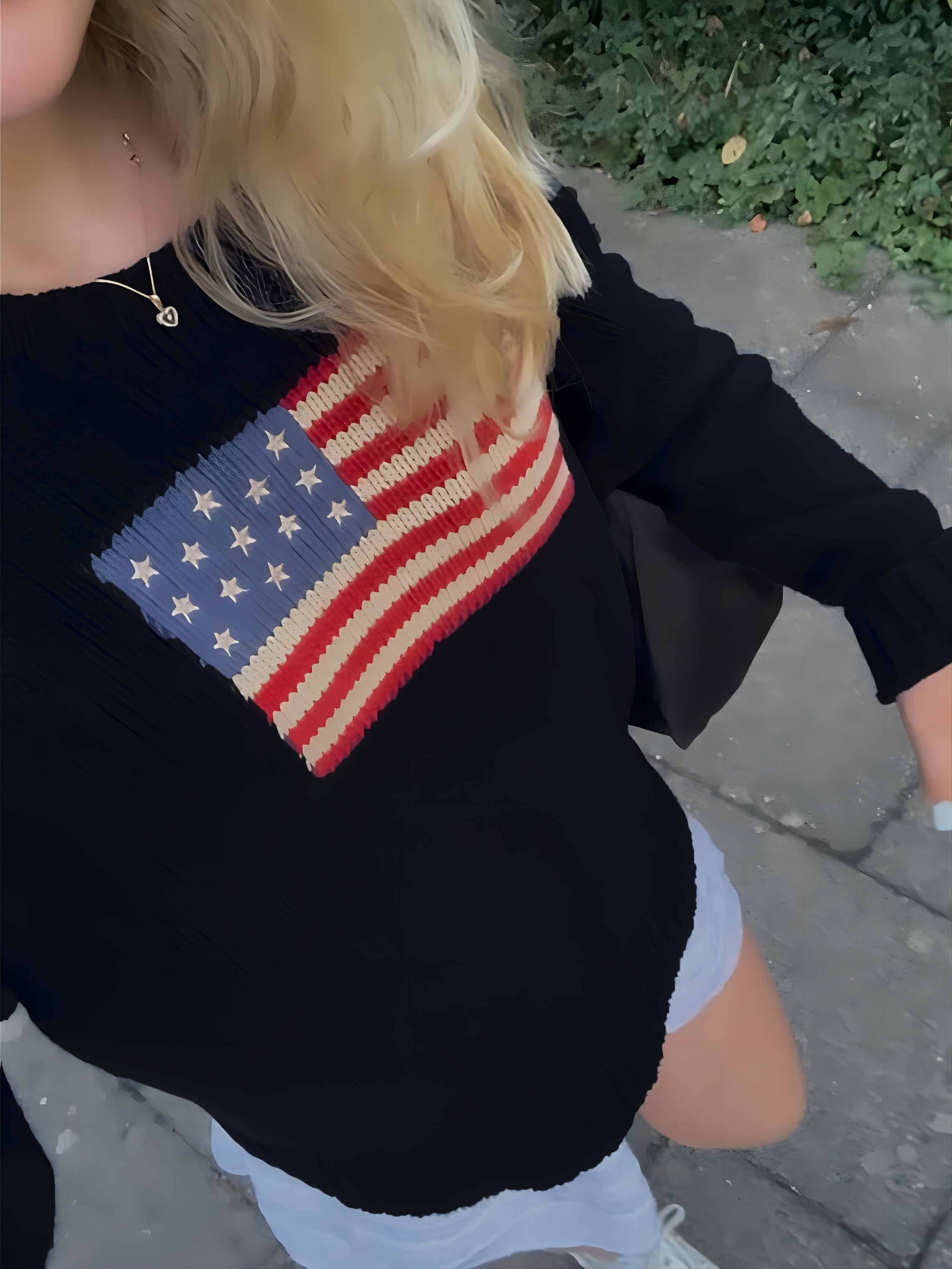 Pullover Dames Trui Amerikaans Vlagpatroon| Casual - Ronde Hals - Lange Mouwen - Warm - Zacht