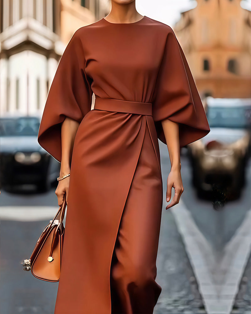 Novo - Elegante Midi-Jurk met Ceintuur