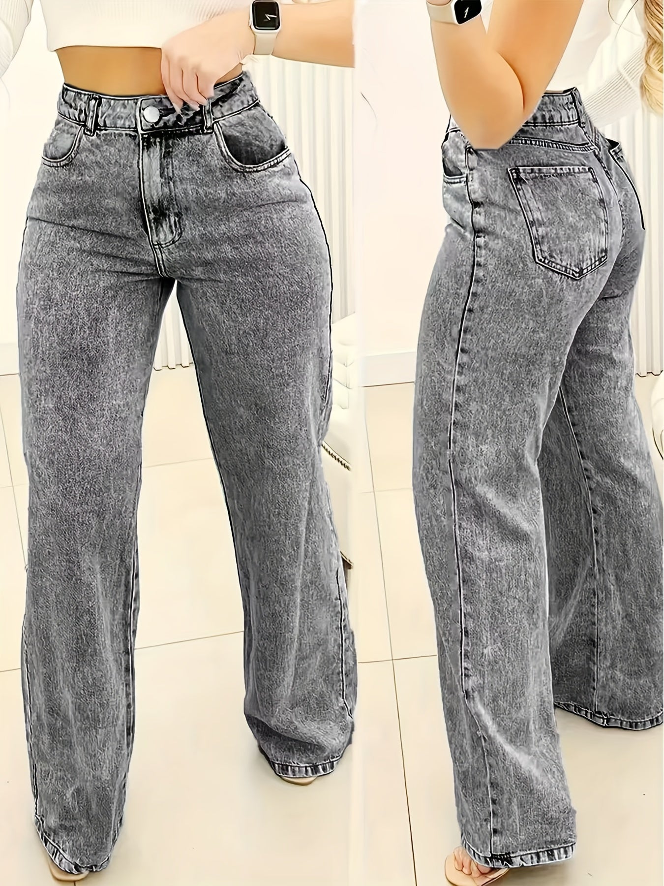 Loose Fit Jeans Dames | Wijde pijpen | Elastisch design - Modern en tijdloos - Ideaal voor dagelijks gebruik