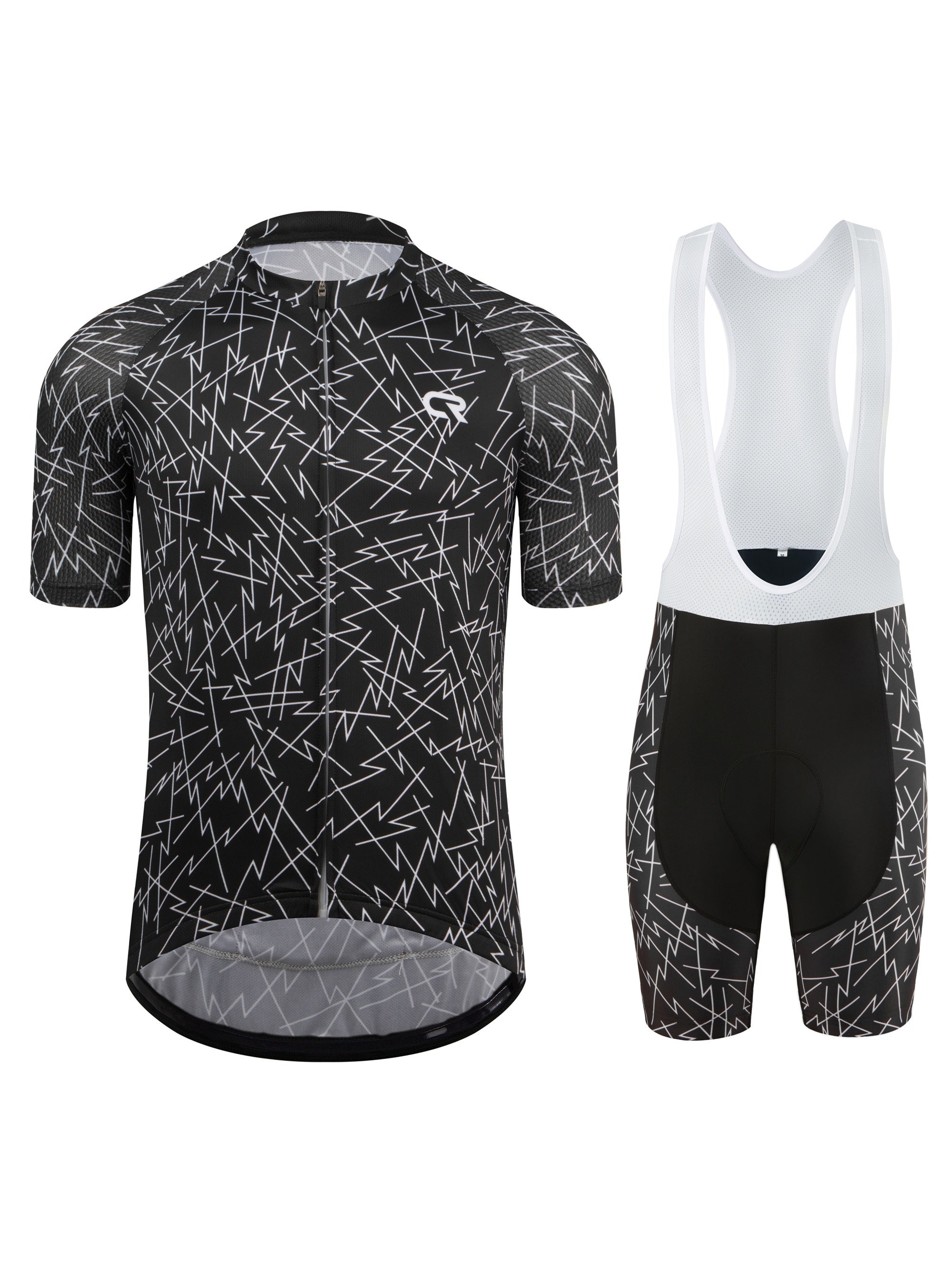 Grafisch zwart wielertrui | Wielerkleding | Geavanceerd Fietsjersey