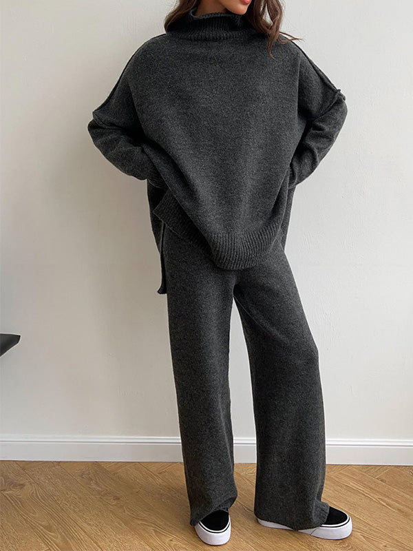 Sharon | Trendy losse trui en broek tweedelige set