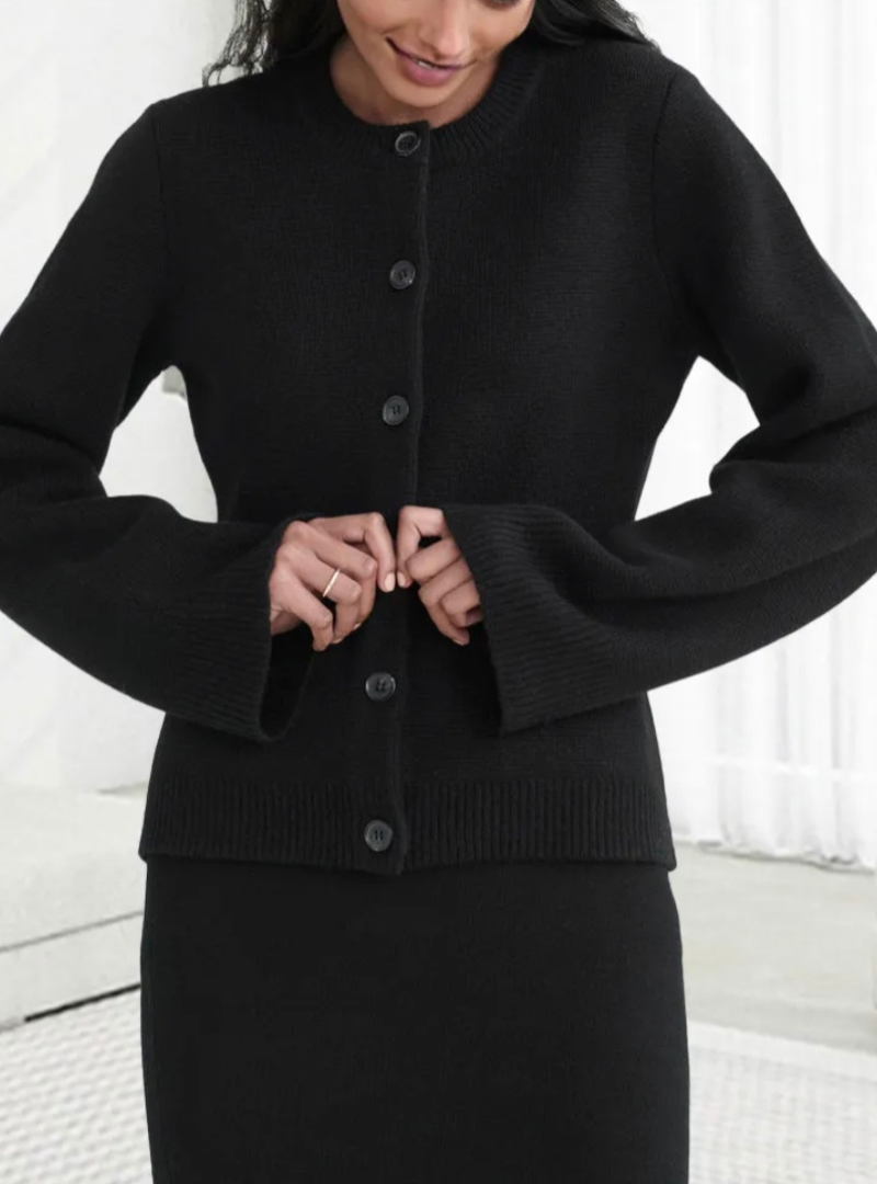 Ladies Soft Button Cardigan