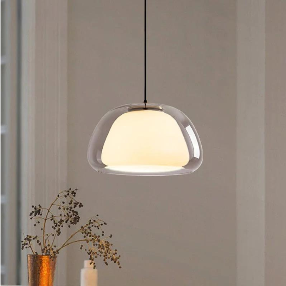 Le Dôme Cristallin | Glazen Koepelontwerp | Modern Design | Verstelbare Kabel van 120cm | Geschikt voor E27 Lampen | Perfect voor Minimalistische Interieurs | Voor Woon- en Commerciële Ruimten