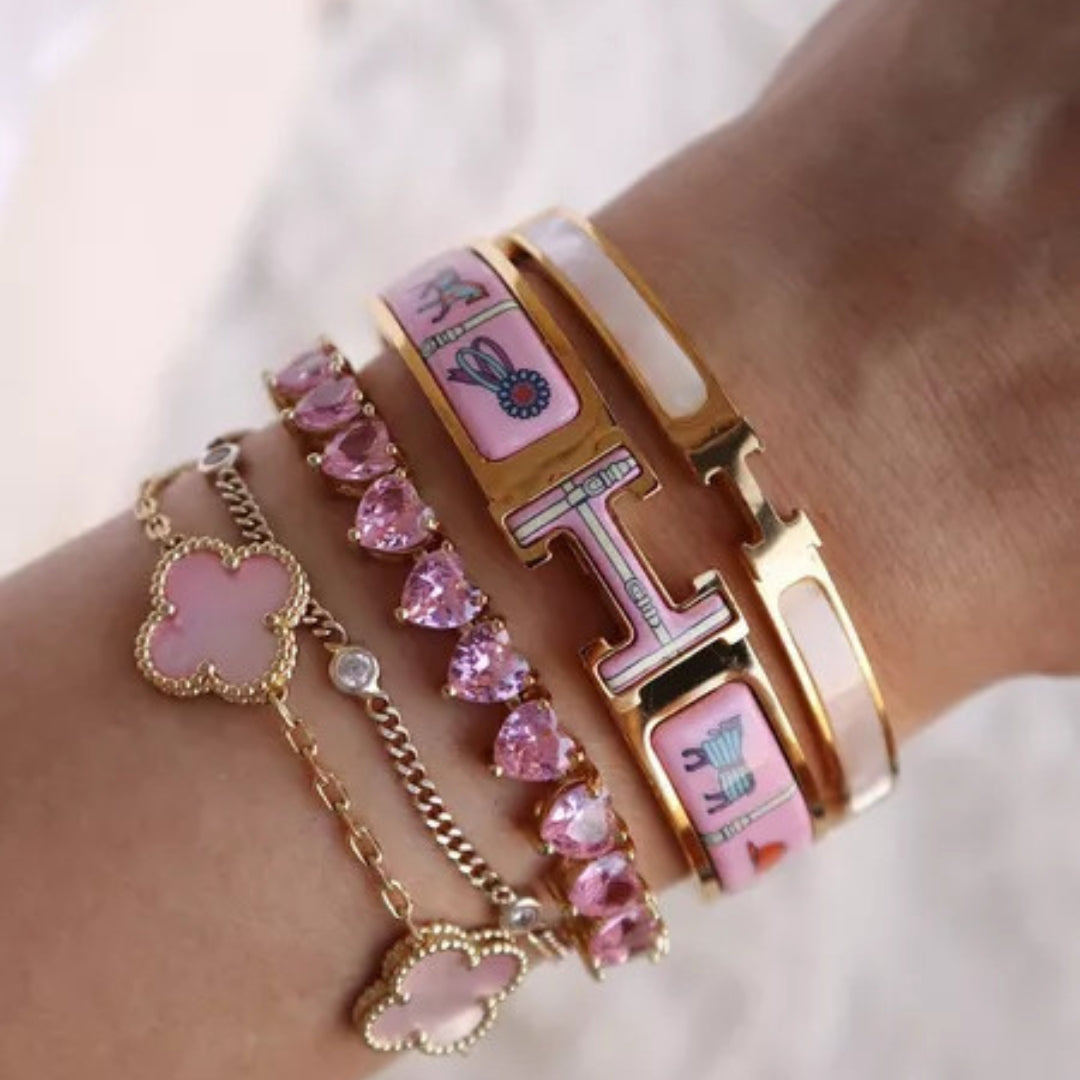 Venice | Pink Clover Bracelet