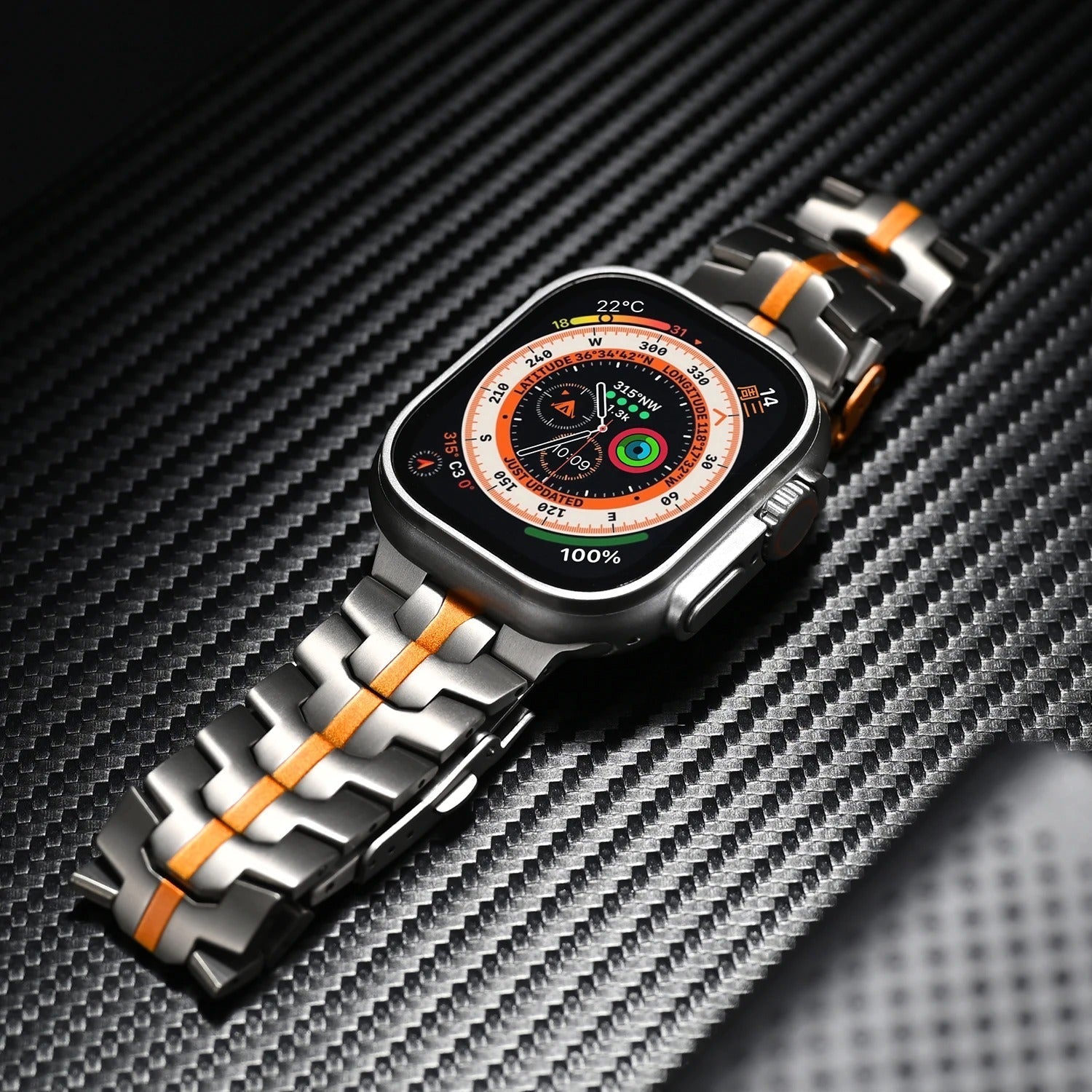 Kevanox Watch Band | Horlogebandjes | Titanium Apple Watch band met luxe uitstraling