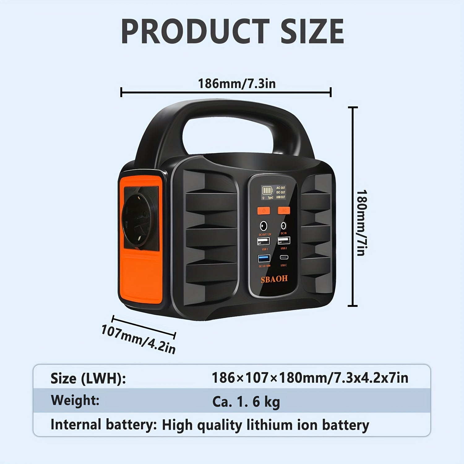Voltura Gear | Draagbare Power Station – 194Wh Lithium Accu, 150/200W Output, AC/USB Poorten, Solar-Compatibel, Ideaal voor Reizen, Camping & Noodstroom